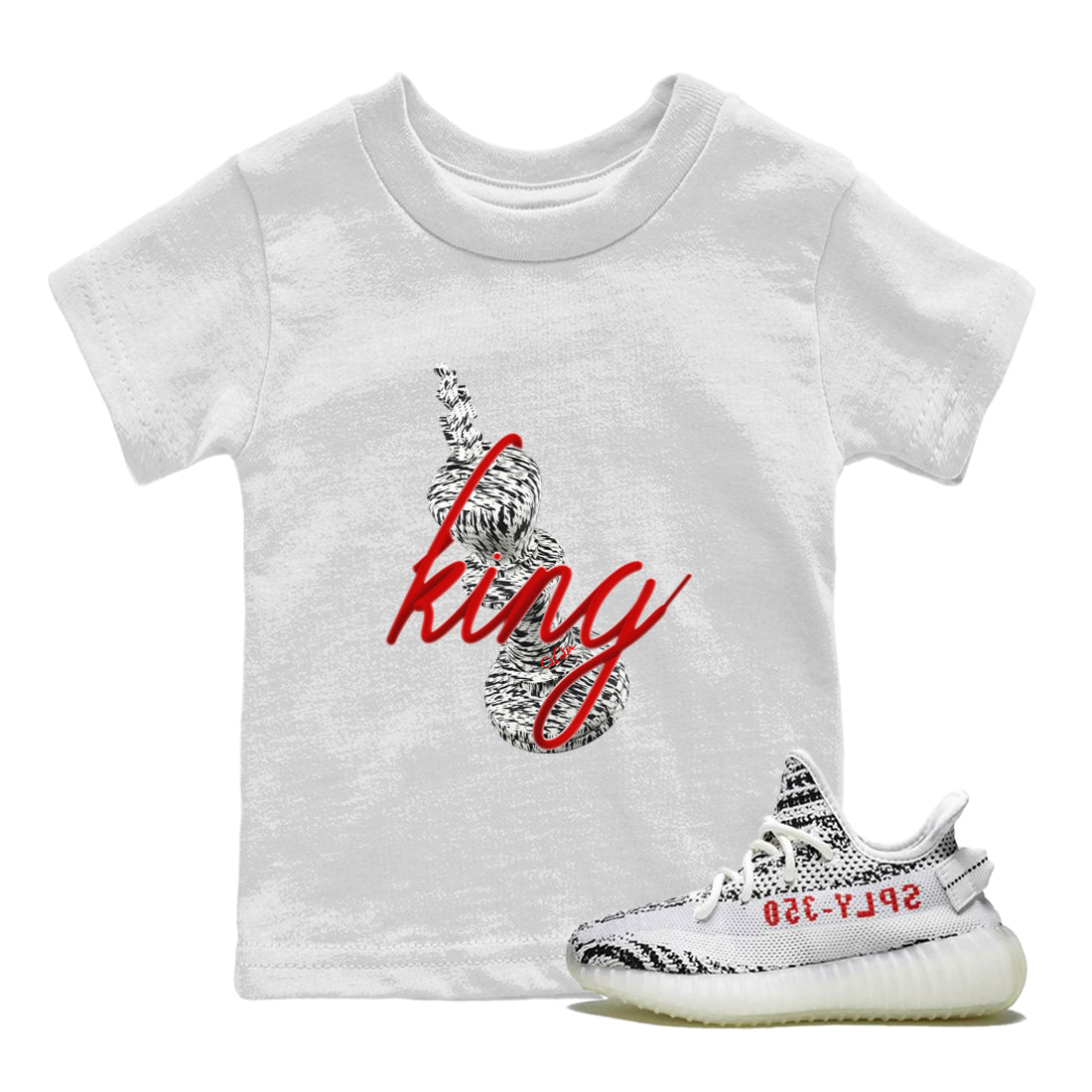 Yeezy 350 Zebra Sneaker Match Tees 3D King Streetwear Sneaker Shirt Yeezy Boost 350 V2 Zebra Sneaker Release Tees Kids Shirts White 1