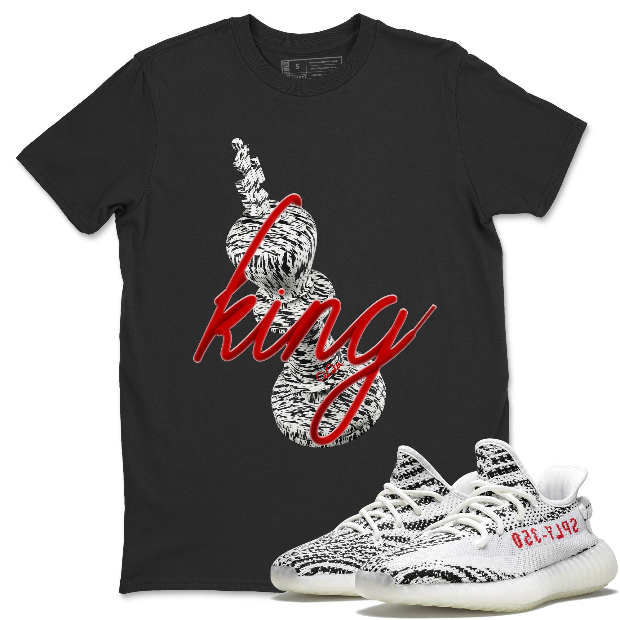 Yeezy 350 Zebra Sneaker Match Tees 3D King Streetwear Sneaker Shirt Yeezy Boost 350 V2 Zebra Sneaker Release Tees Unisex Shirts Black 1