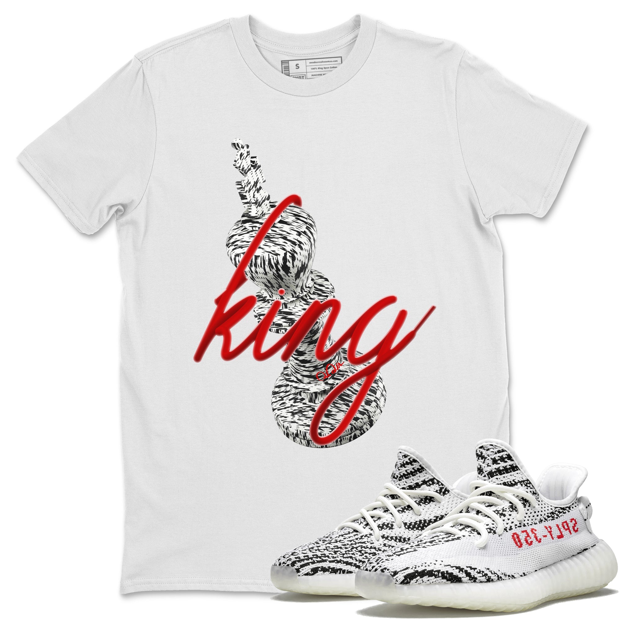 Yeezy 350 Zebra Sneaker Match Tees 3D King Streetwear Sneaker Shirt Yeezy Boost 350 V2 Zebra Sneaker Release Tees Unisex Shirts White 1