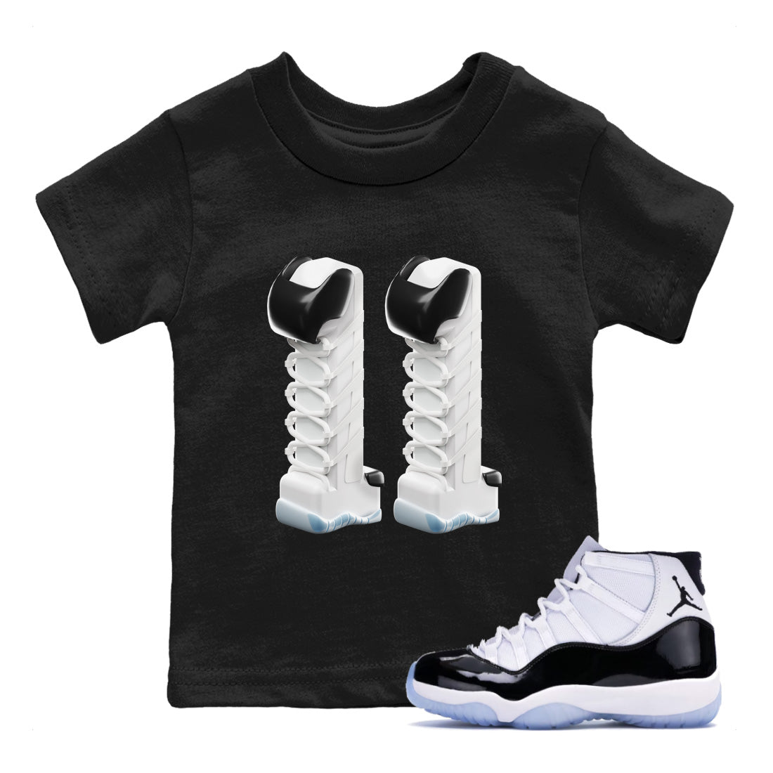 Air Jordan 11 Concord Shirt To Match Jordans 3D Number 11 Sneaker Tees Air Jordan 11 Concord Drip Gear Zone Sneaker Matching Clothing Kids Shirts