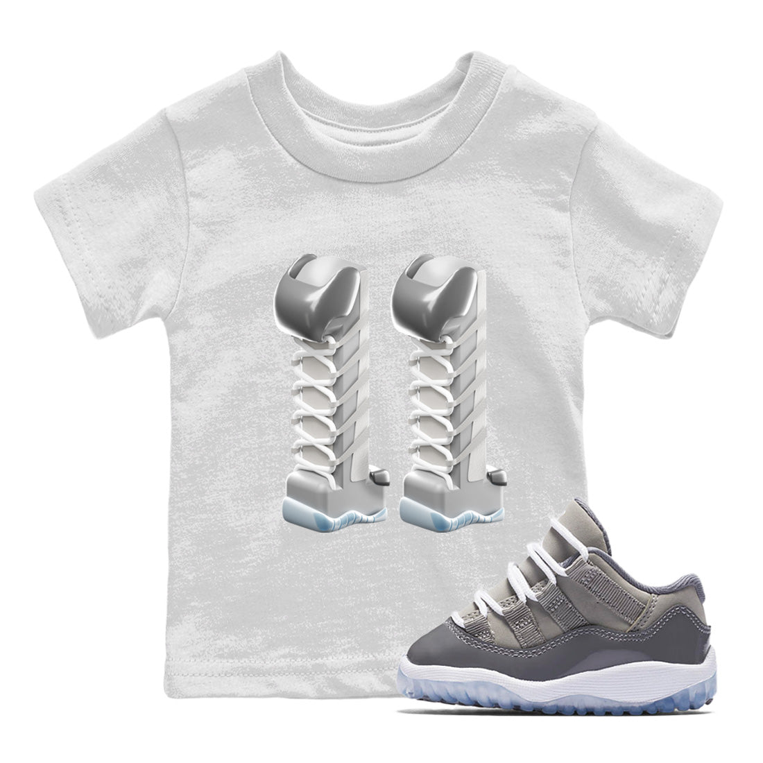 Air Jordan 11 Cool Grey Shirt To Match Jordans 3D Number 11 Sneaker Tees Air Jordan 11 Cool Grey Drip Gear Zone Sneaker Matching Clothing Kids Shirts
