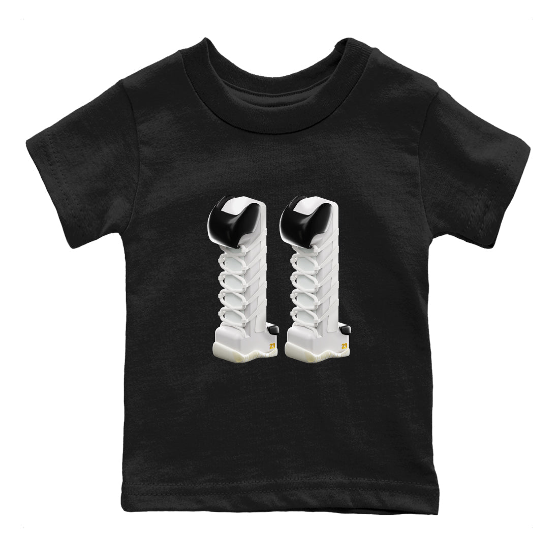 11s Gratitude shirt to match jordans 3D Number 11 sneaker tees Air Jordan 11 Gratitude Drip Gear Zone Baby Toddler Black 2 T-Shirt