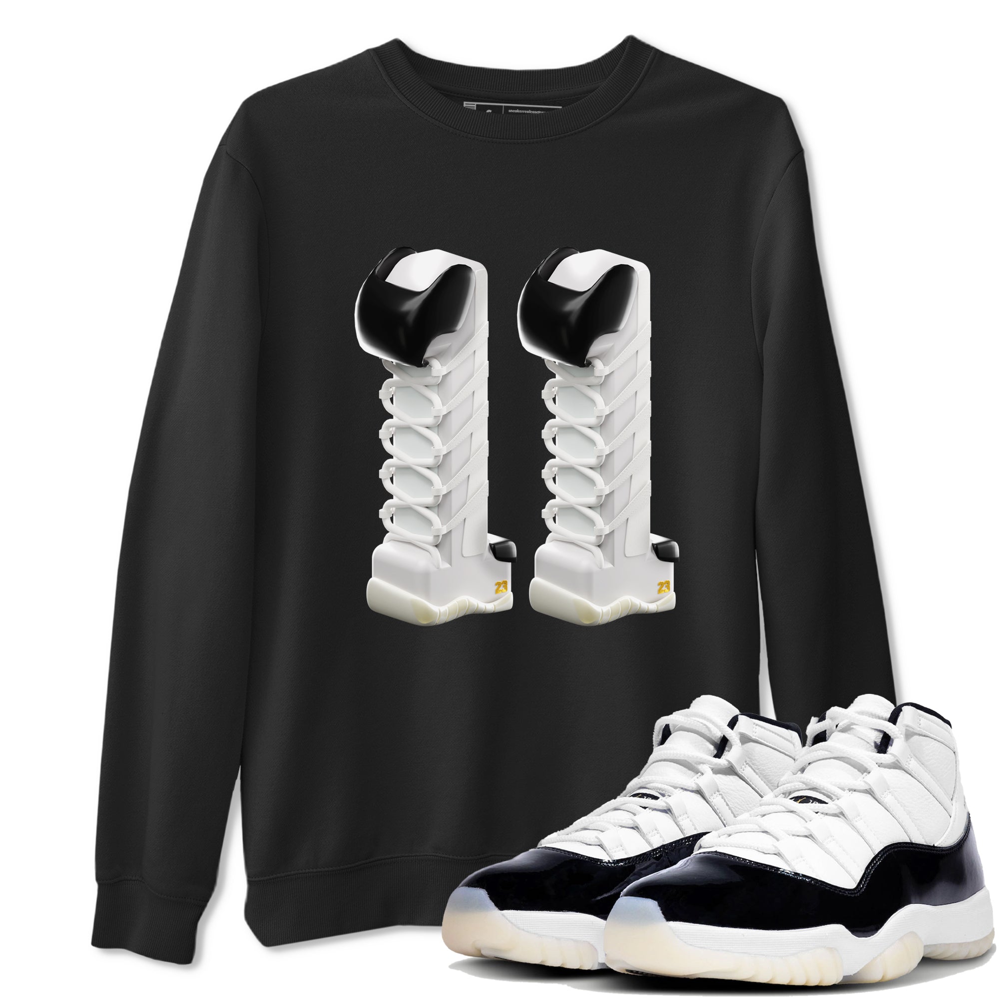 11s Gratitude shirt to match jordans 3D Number 11 sneaker tees Air Jordan 11 Gratitude Drip Gear Zone Unisex Black 1 T-Shirt