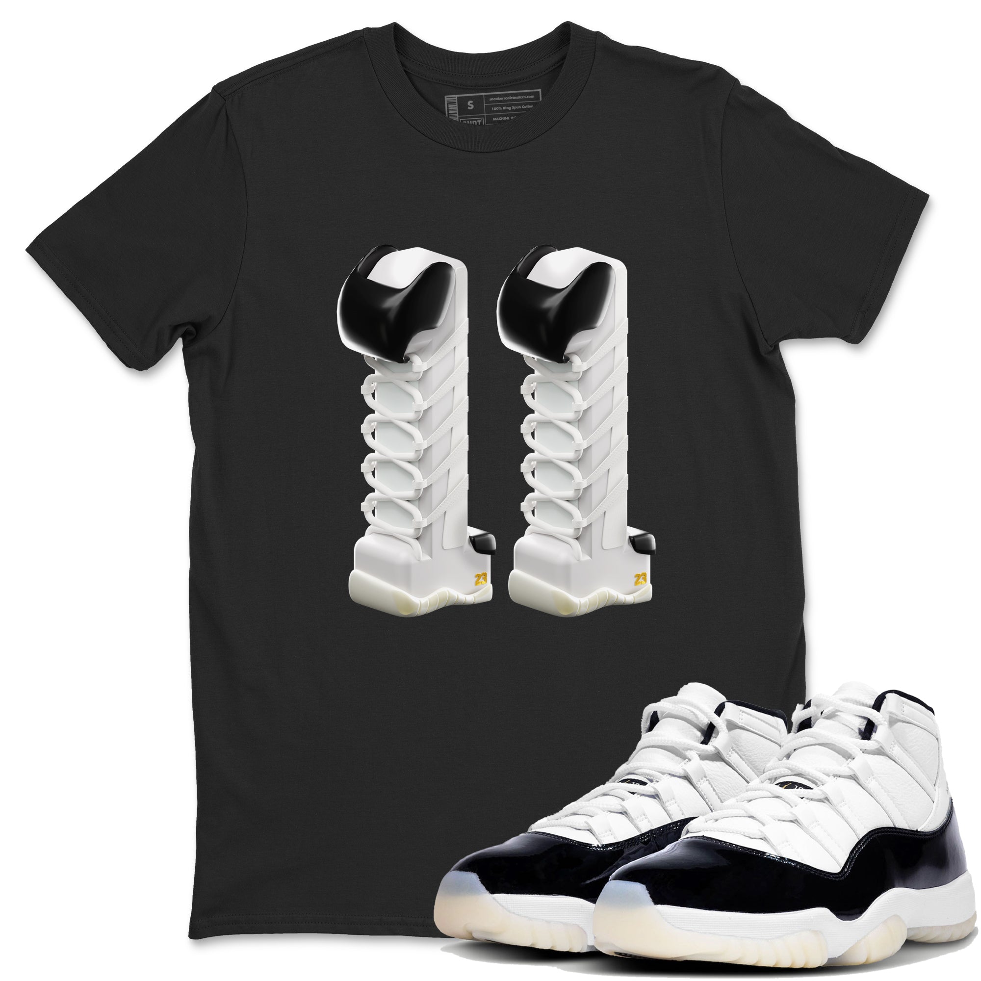 11s Gratitude shirt to match jordans 3D Number 11 sneaker tees Air Jordan 11 Gratitude Drip Gear Zone Unisex Black 1 T-Shirt