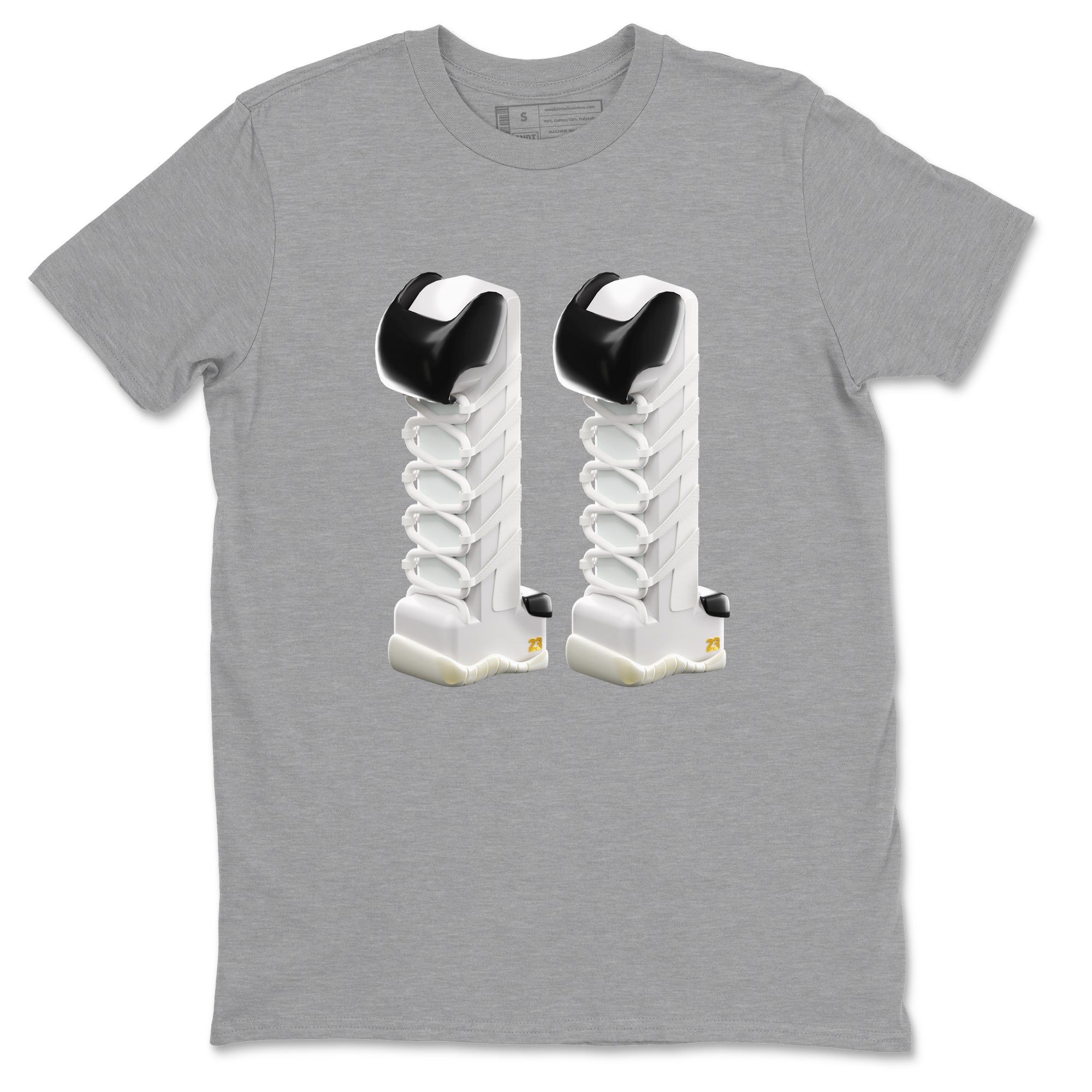 11s Gratitude shirt to match jordans 3D Number 11 sneaker tees Air Jordan 11 Gratitude Drip Gear Zone Unisex Heather Grey 2 T-Shirt