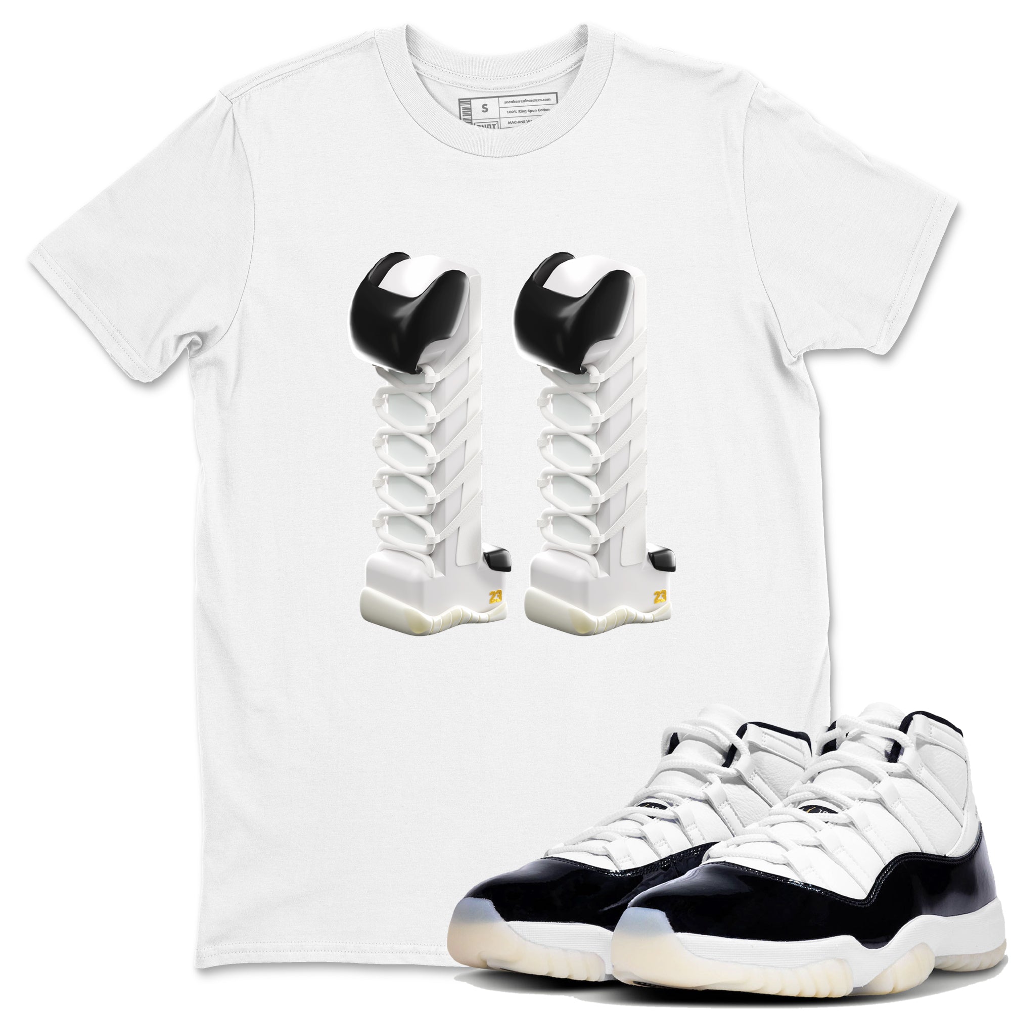 11s Gratitude shirt to match jordans 3D Number 11 sneaker tees Air Jordan 11 Gratitude Drip Gear Zone Unisex White 1 T-Shirt
