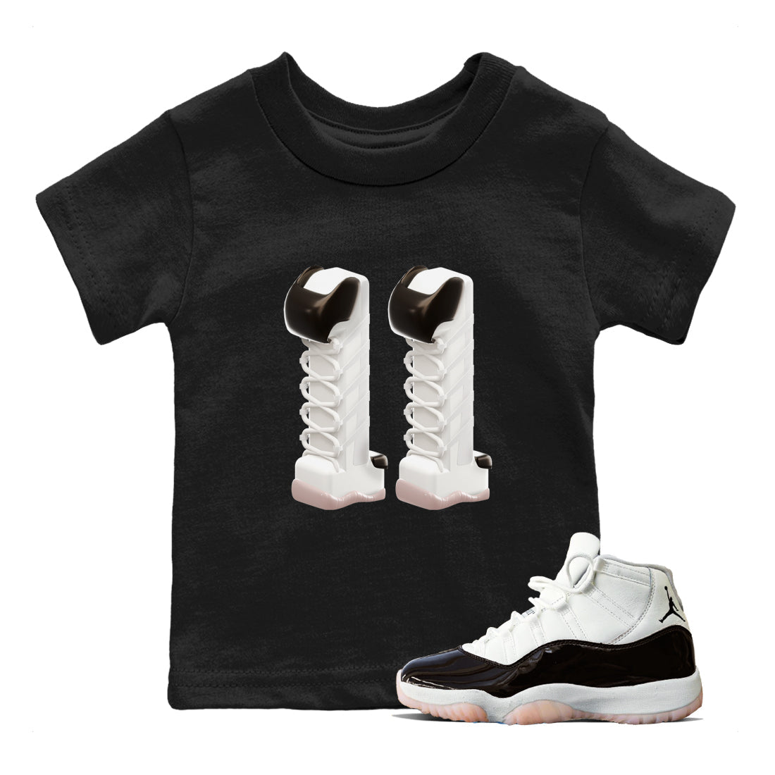 Air Jordan 11 Neapolitan shirt to match jordans 3D Number 11 sneaker matching t-shirts and clothing AJ11 Neapolitan Drip Gear Zone Youth Kids Toddler Black 1 T-Shirt