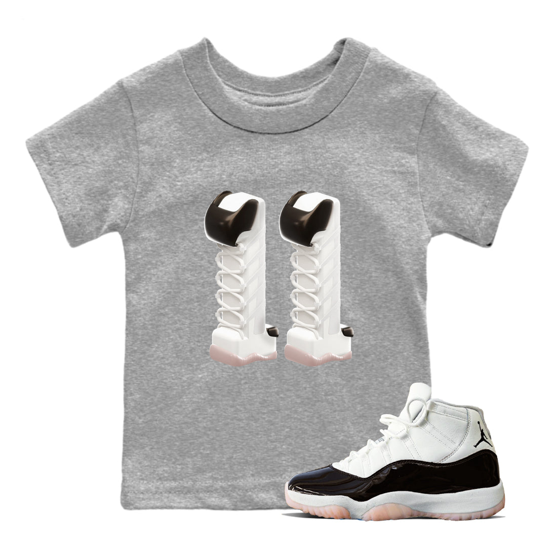 Air Jordan 11 Neapolitan shirt to match jordans 3D Number 11 sneaker matching t-shirts and clothing AJ11 Neapolitan Drip Gear Zone Youth Kids Toddler Heather Grey 1 T-Shirt