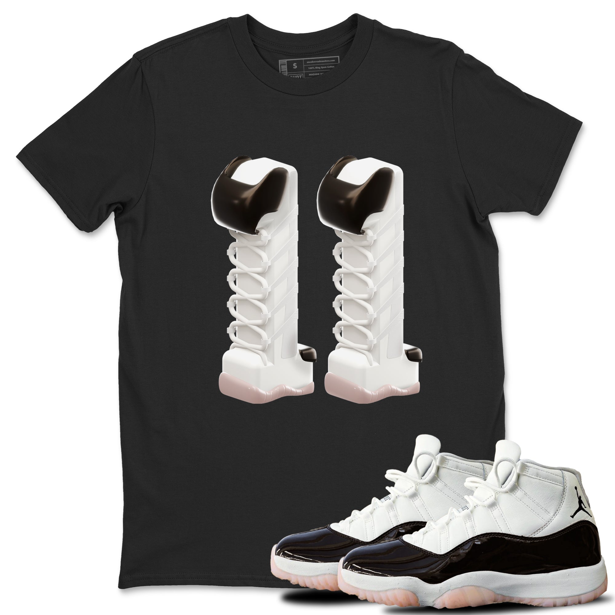 Air Jordan 11 Neapolitan shirt to match jordans 3D Number 11 sneaker matching t-shirts and clothing AJ11 Neapolitan Drip Gear Zone Cotton Casual Unisex Black 1 T-Shirt