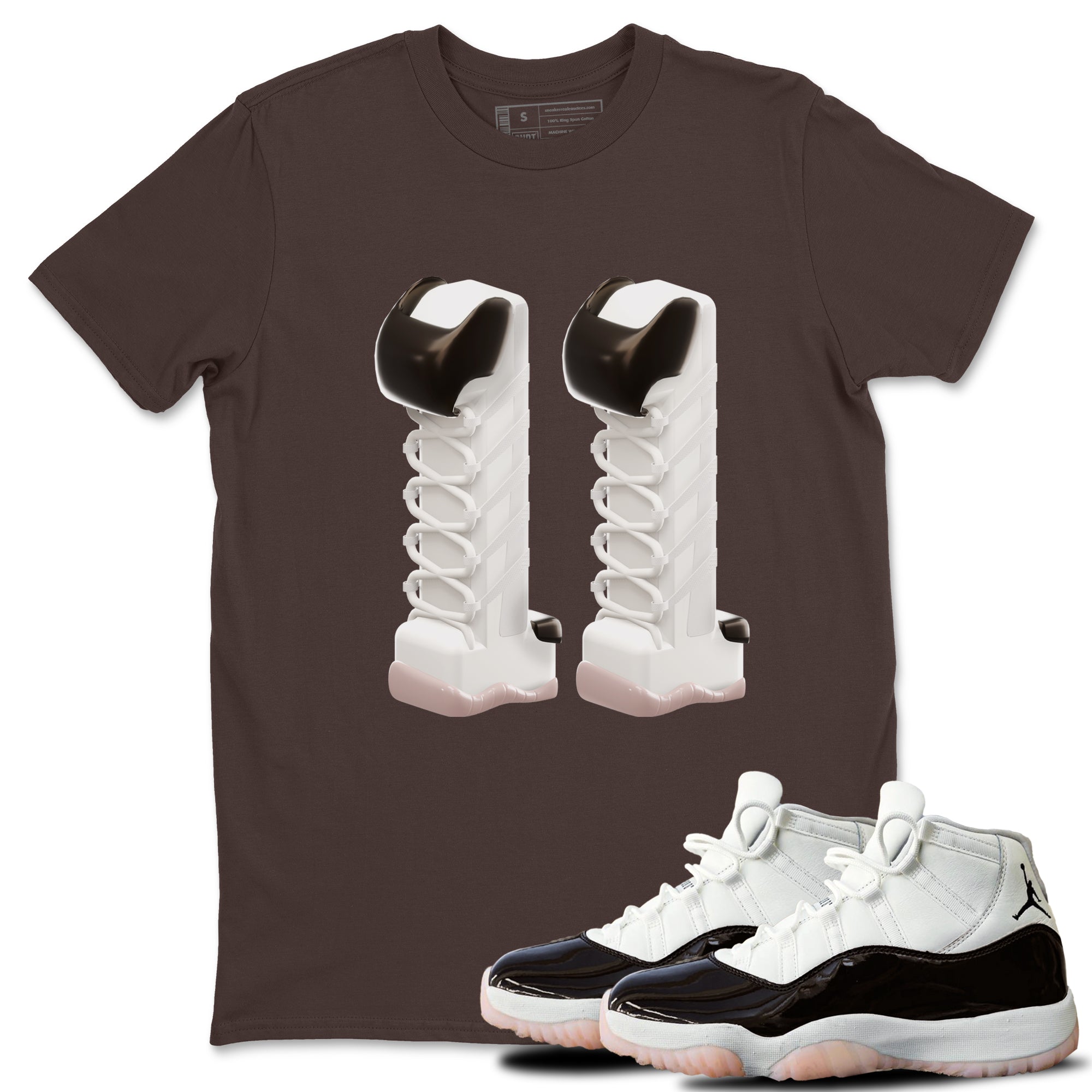 Air Jordan 11 Neapolitan shirt to match jordans 3D Number 11 sneaker matching t-shirts and clothing AJ11 Neapolitan Drip Gear Zone Cotton Casual Unisex Dark Chocolate 1 T-Shirt