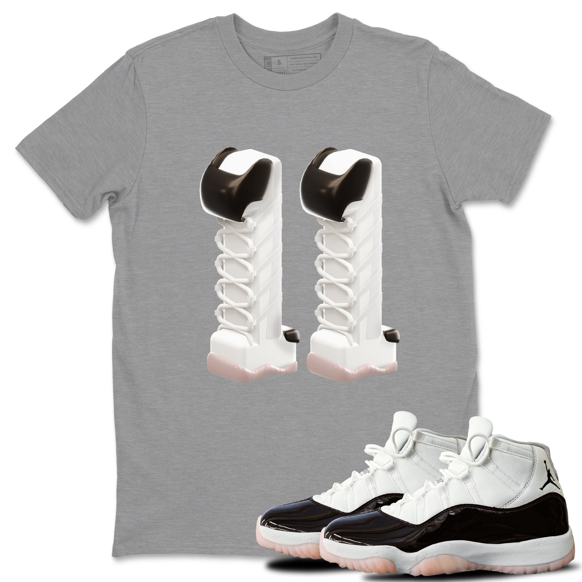 Air Jordan 11 Neapolitan shirt to match jordans 3D Number 11 sneaker matching t-shirts and clothing AJ11 Neapolitan Drip Gear Zone Cotton Casual Unisex Heather Grey 1 T-Shirt
