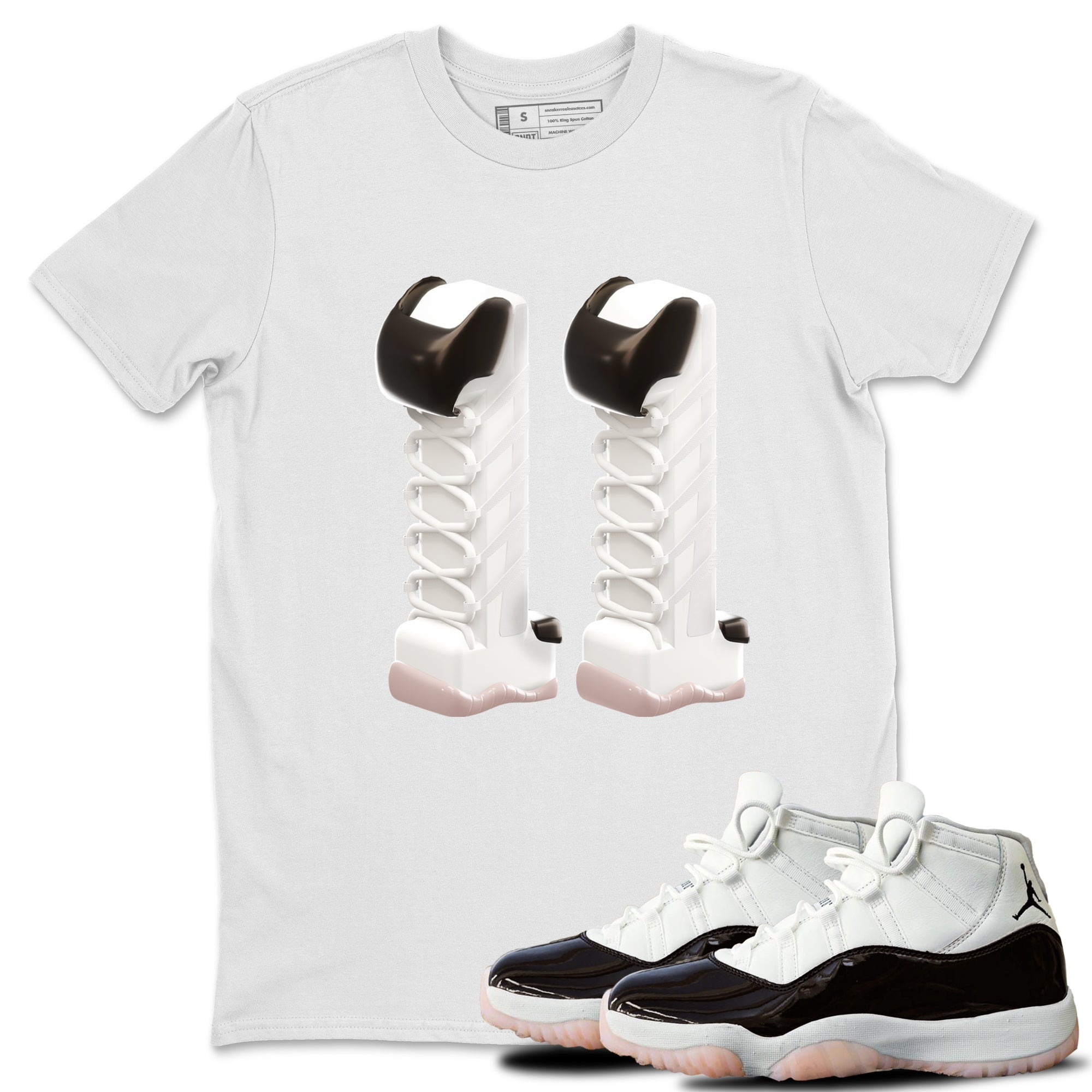 Air Jordan 11 Neapolitan shirt to match jordans 3D Number 11 sneaker matching t-shirts and clothing AJ11 Neapolitan Drip Gear Zone Cotton Casual Unisex White 1 T-Shirt
