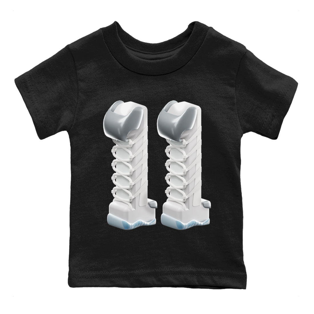 Air Jordan 11 White Cement 3D Number 11 Baby and Kids Sneaker Tees Air Jordan 11 Cement Grey Kids Sneaker Tees Washing and Care Tip
