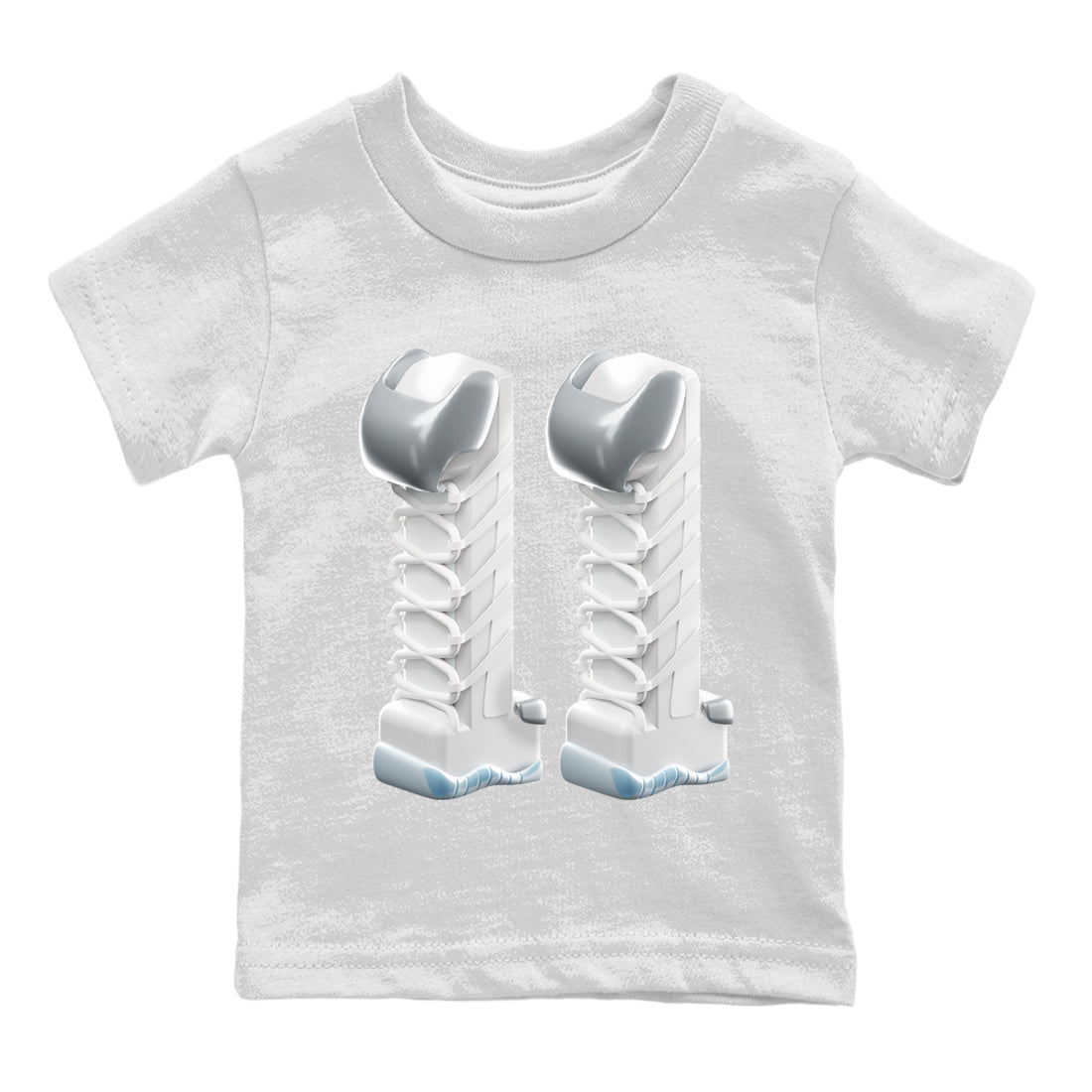 Air Jordan 11 White Cement Sneaker Tees Drip Gear Zone 3D Number 11 Sneaker Tees Air Jordan 11 Cement Grey Shirt Kids Shirts White 2