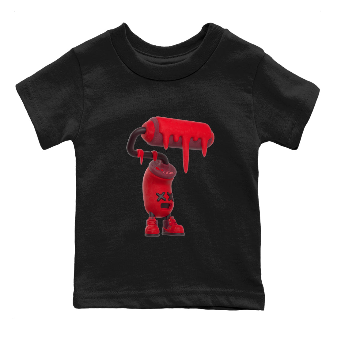 Air Force 1 Layers of Love shirt to match jordans 3D Paint Roller sneaker tees af1 Layers of Love Drip Gear Zone baby toddler Black 2 cotton Shirt