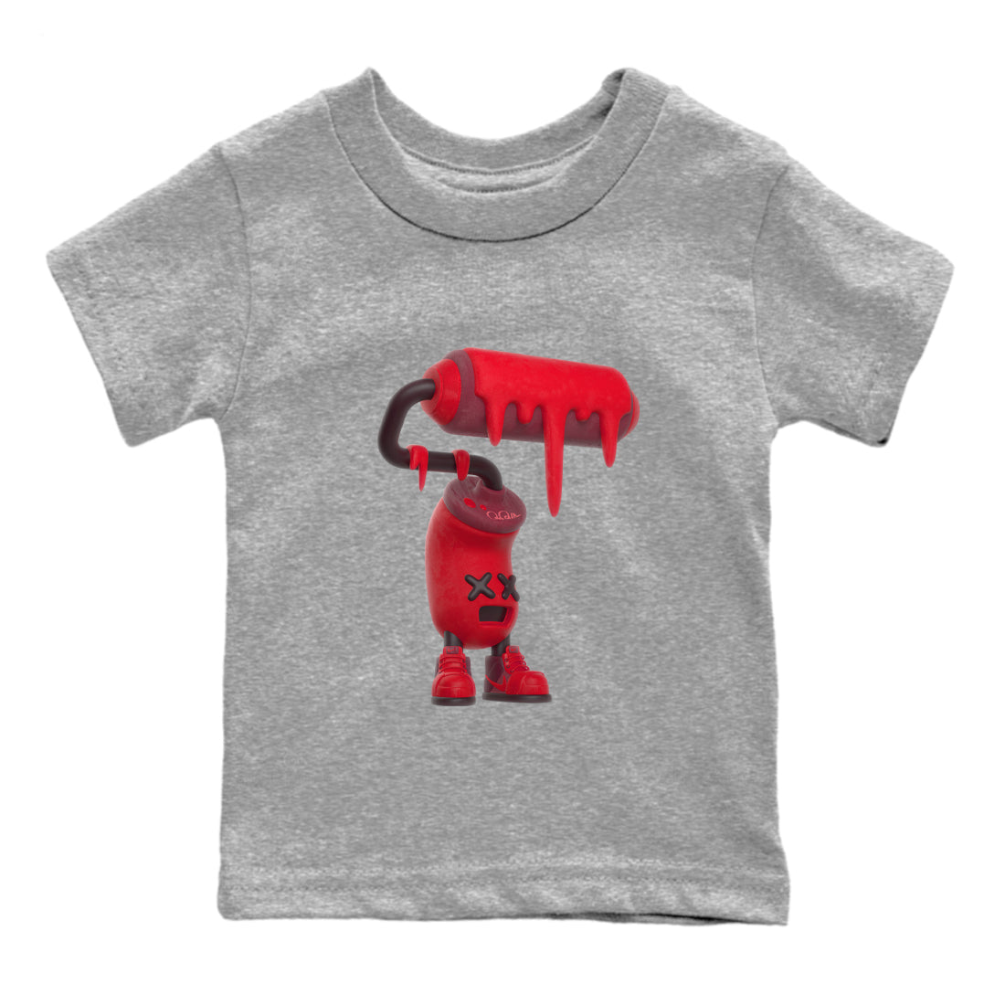 Air Force 1 Layers of Love shirt to match jordans 3D Paint Roller sneaker tees af1 Layers of Love Drip Gear Zone baby toddler Heather Grey 2 cotton Shirt