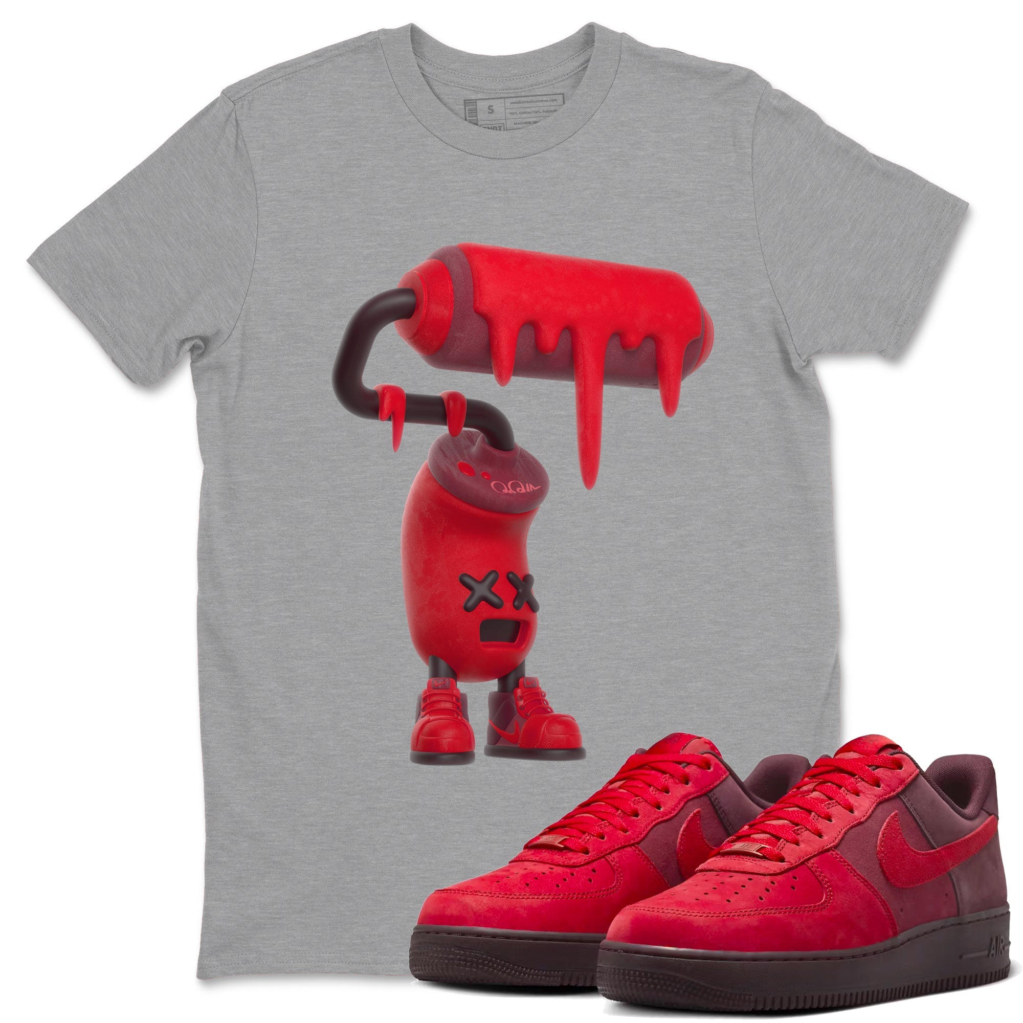 Air Force 1 Layers of Love shirt to match jordans 3D Paint Roller sneaker tees af1 Layers of Love Drip Gear Zone unisex cotton Heather Grey 1 crew neck shirt