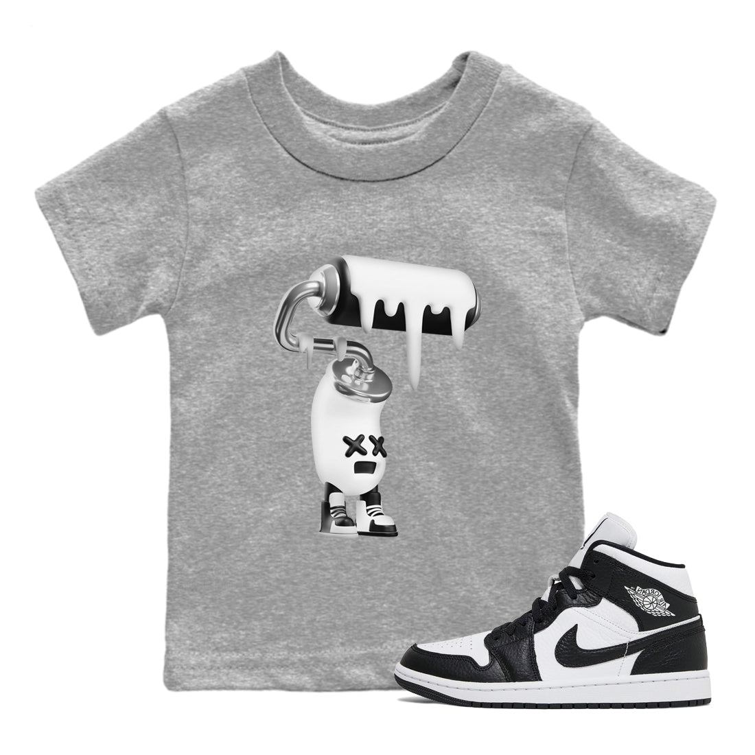 Air Jordan 1 Homage 3D Paint Roller Baby and Kids Sneaker Tees AJ1 Homage Kids Sneaker Tees Size Chart