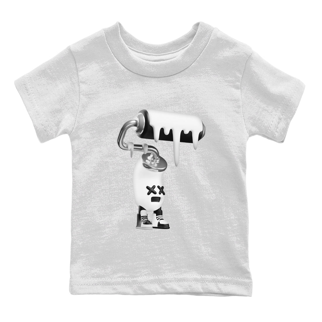 Air Jordan 1 Homage Shirt To Match Jordans 3D Paint Roller Sneaker Tees AJ1 Homage Drip Gear Zone Sneaker Matching Clothing Kids Shirts White 2