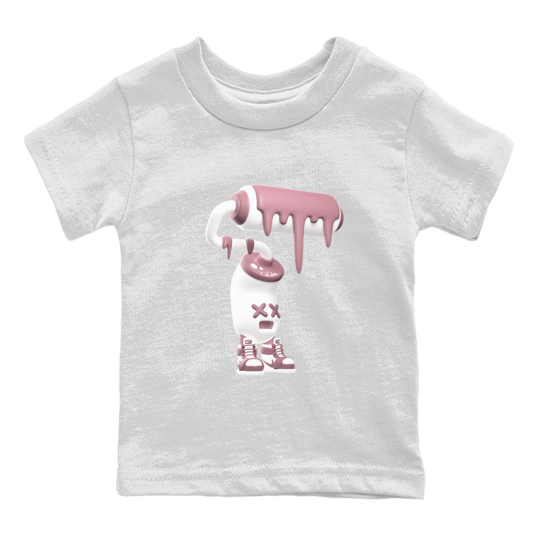 Air Jordan 1 Mauve shirt to match jordans 3D Paint Roller crew neck streetwear t-shirt AJ1Mauve Drip Gear Zone Baby Toddler White 2 Sneaker Matching Tee
