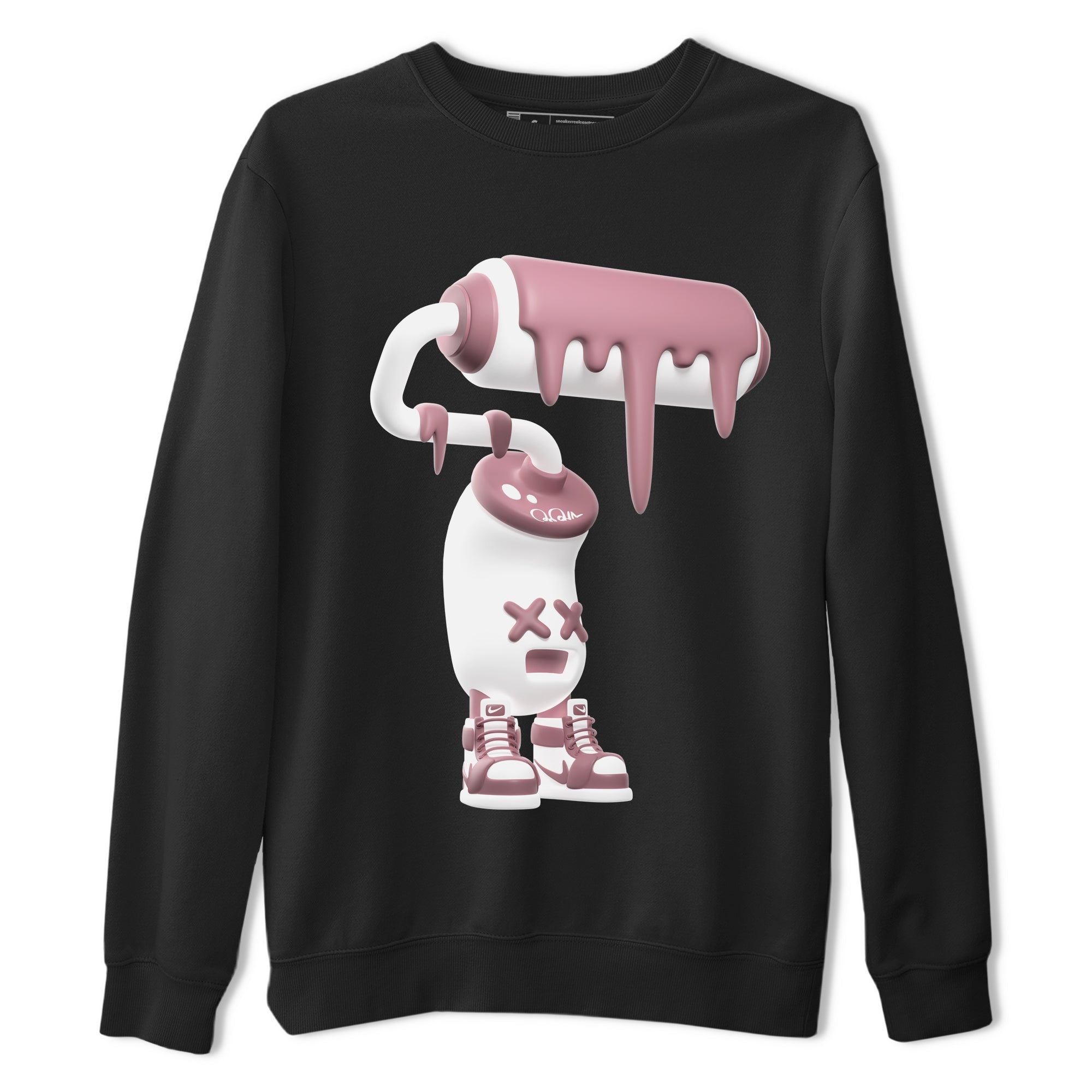 Air Jordan 1 Mauve shirt to match jordans 3D Paint Roller crew neck streetwear t-shirt AJ1Mauve Drip Gear Zone Unisex Black 2 Sneaker Matching Tee