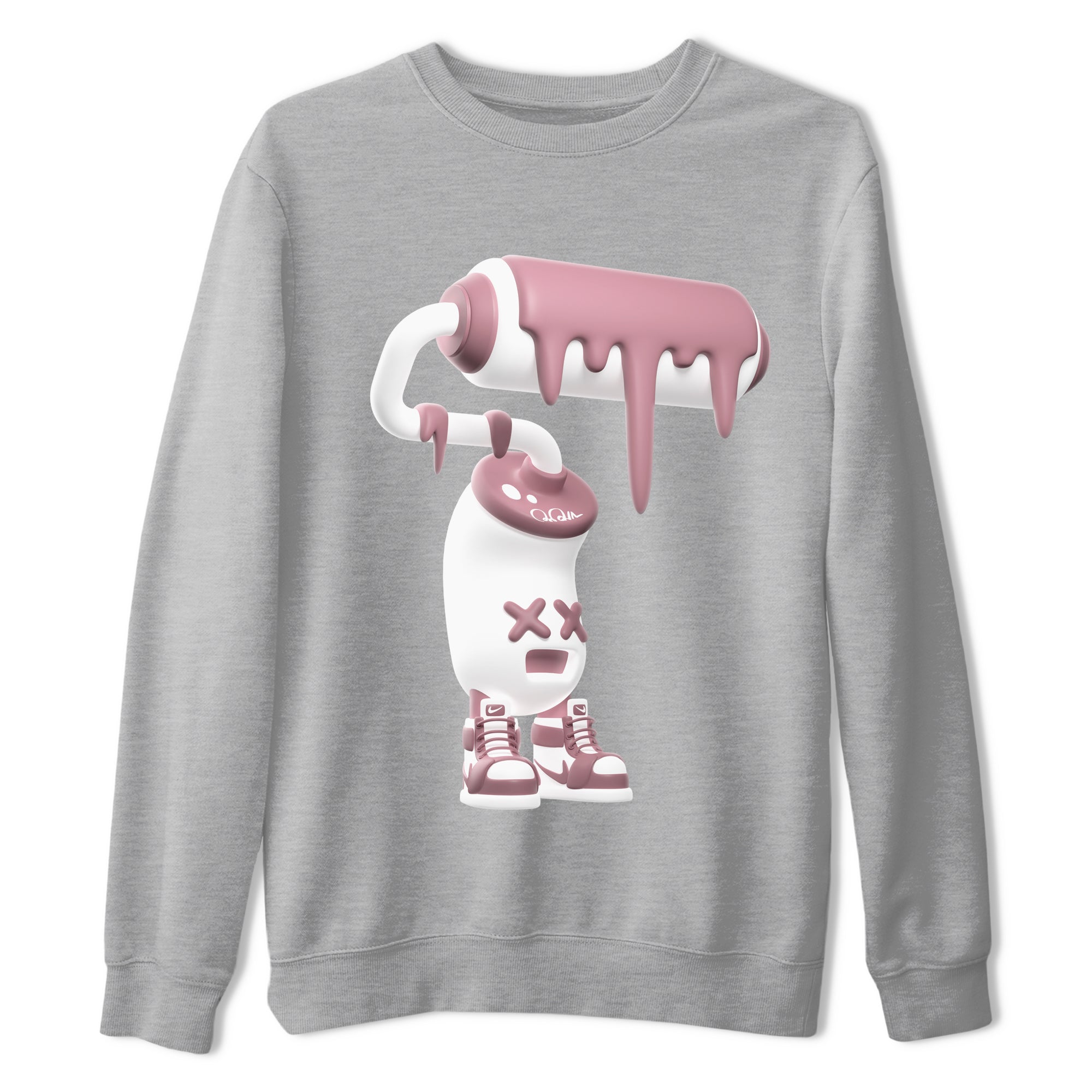 Air Jordan 1 Mauve shirt to match jordans 3D Paint Roller crew neck streetwear t-shirt AJ1Mauve Drip Gear Zone Unisex Heather Grey 2 Sneaker Matching Tee