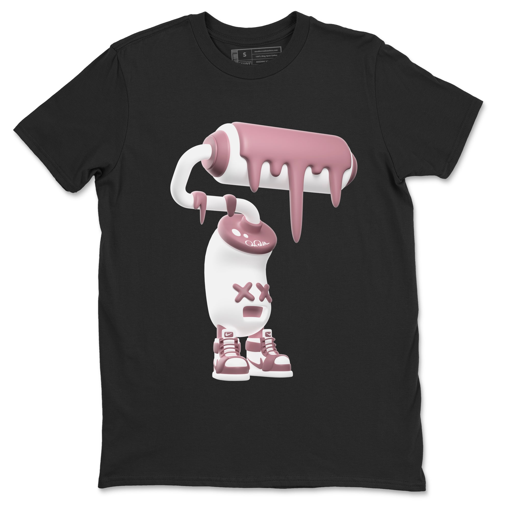 Air Jordan 1 Mauve shirt to match jordans 3D Paint Roller crew neck streetwear t-shirt AJ1Mauve Drip Gear Zone Unisex Black 2 Sneaker Matching Tee