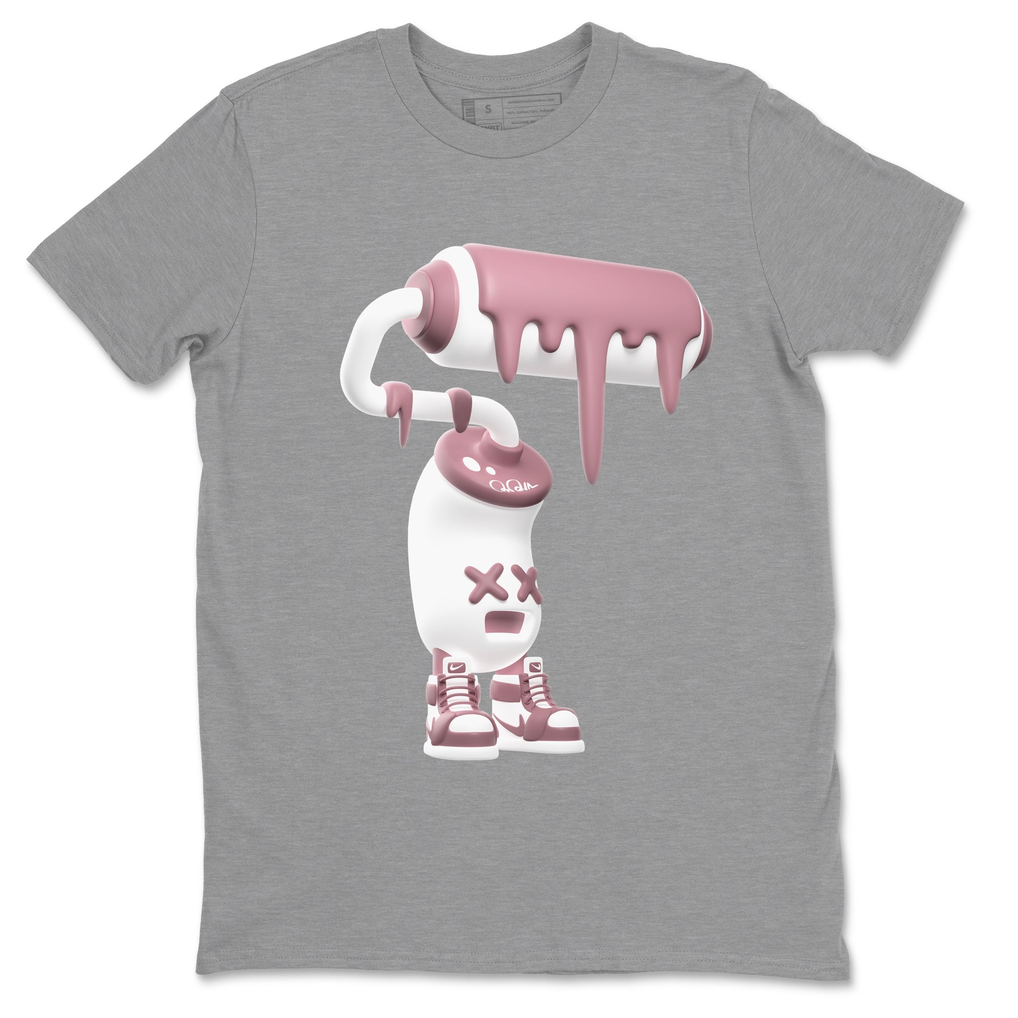 Air Jordan 1 Mauve shirt to match jordans 3D Paint Roller crew neck streetwear t-shirt AJ1Mauve Drip Gear Zone Unisex Heather Grey 2 Sneaker Matching Tee