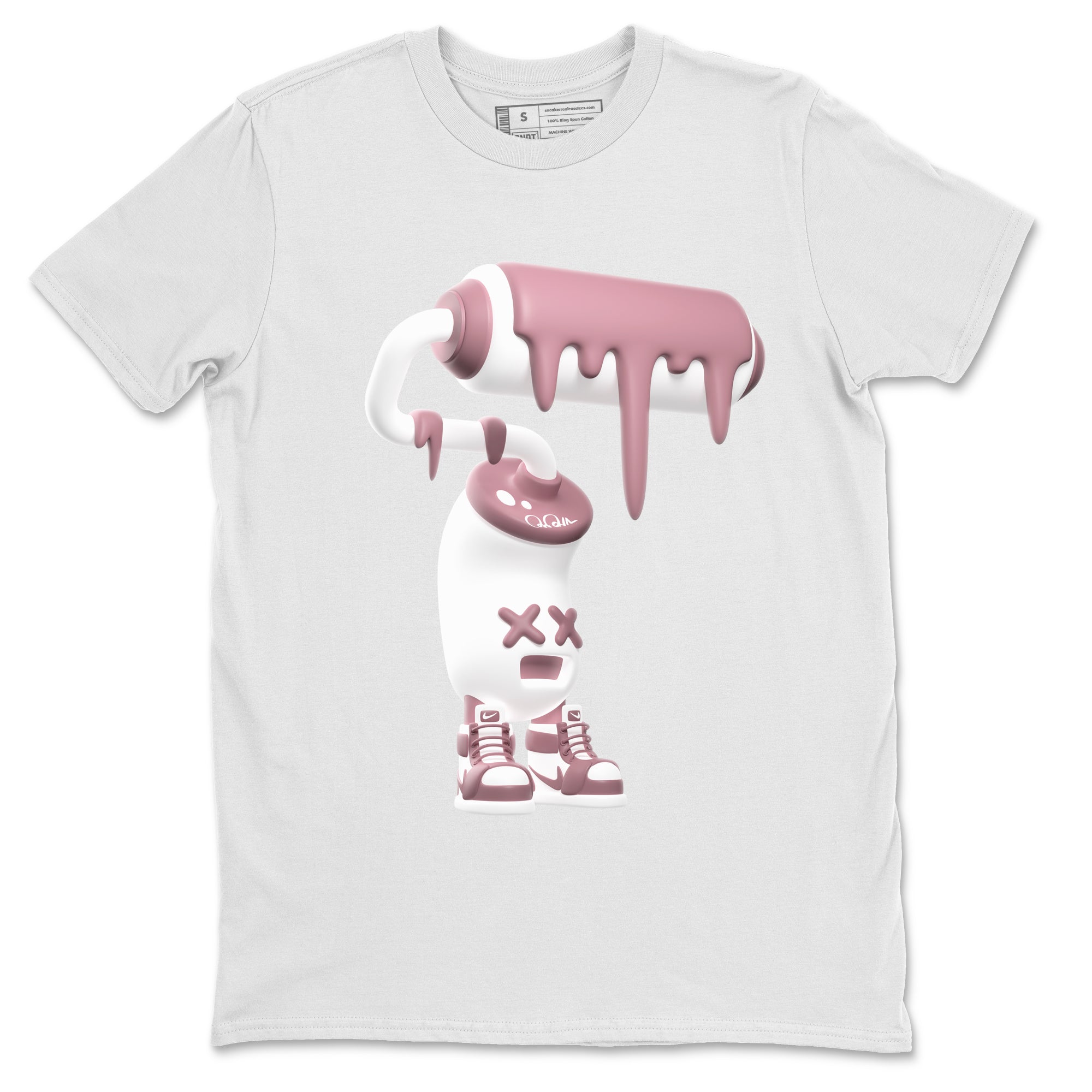 Air Jordan 1 Mauve shirt to match jordans 3D Paint Roller crew neck streetwear t-shirt AJ1Mauve Drip Gear Zone Unisex White 2 Sneaker Matching Tee