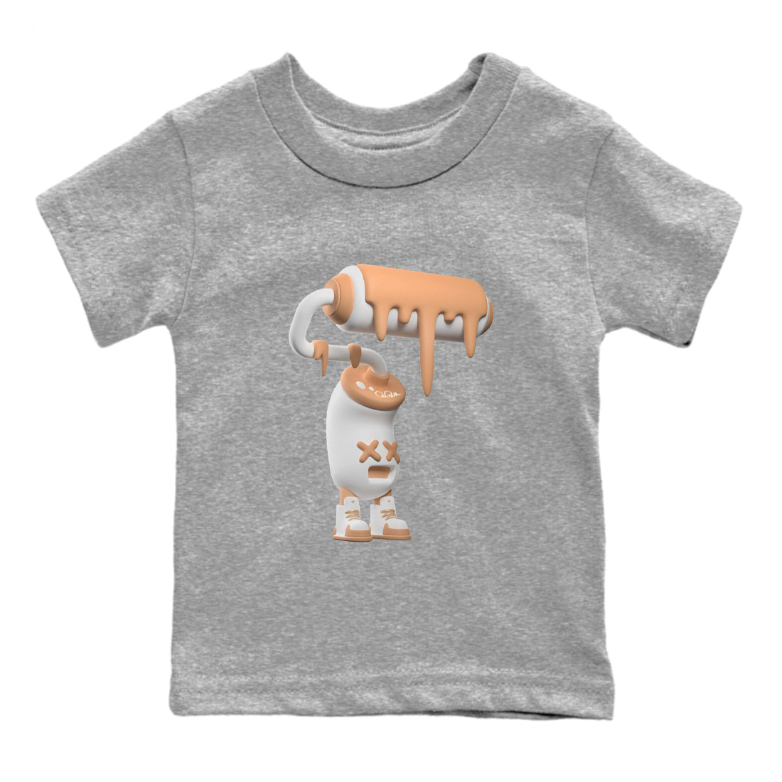 Air Jordan 1 Praline shirt to match jordans 3D Paint Roller Streetwear Sneaker Shirt AJ1Praline Drip Gear Zone Sneaker Matching Clothing Baby Toddler Heather Grey 2 T-Shirt