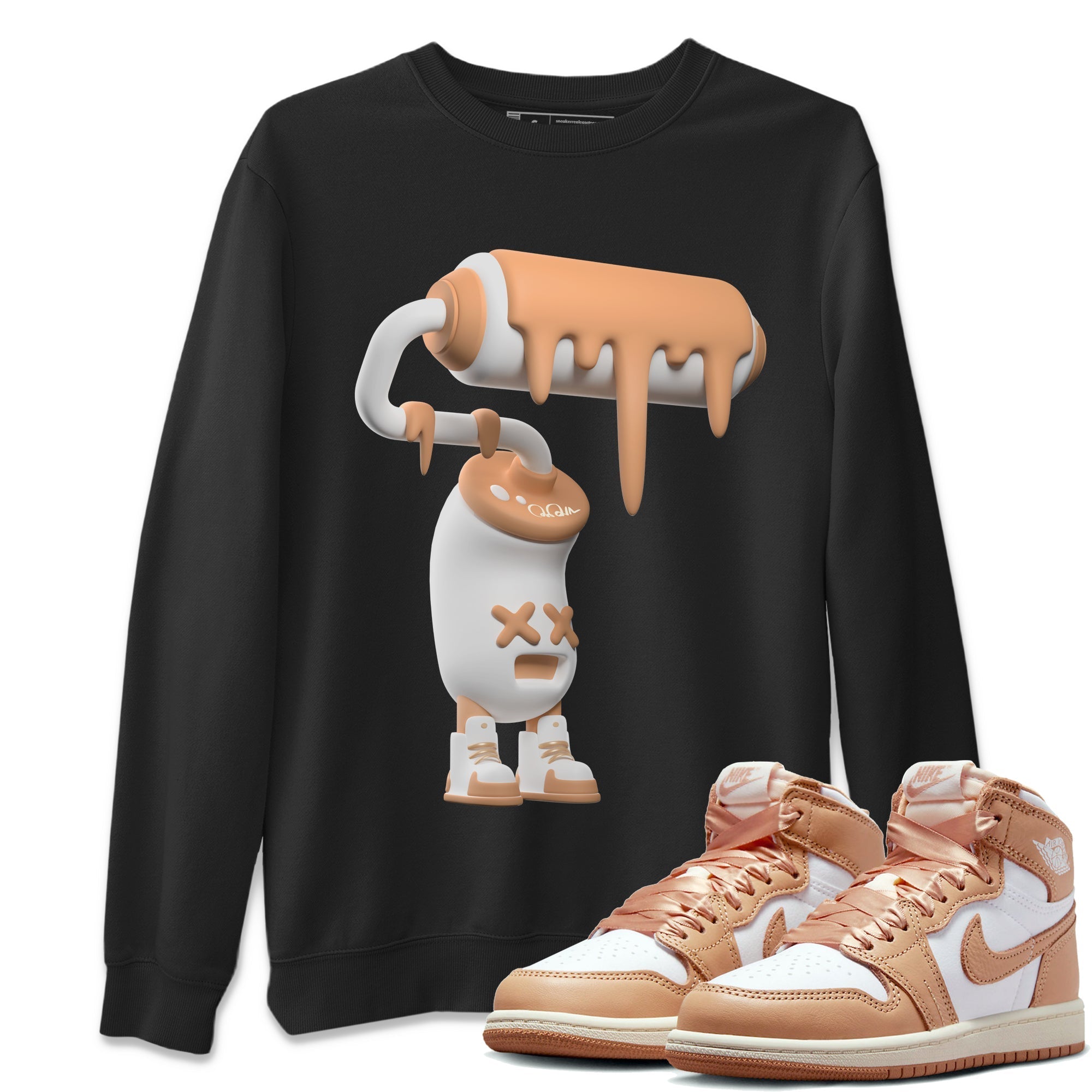 Air Jordan 1 Praline shirt to match jordans 3D Paint Roller Streetwear Sneaker Shirt AJ1Praline Drip Gear Zone Sneaker Matching Clothing Unisex Black 1 T-Shirt