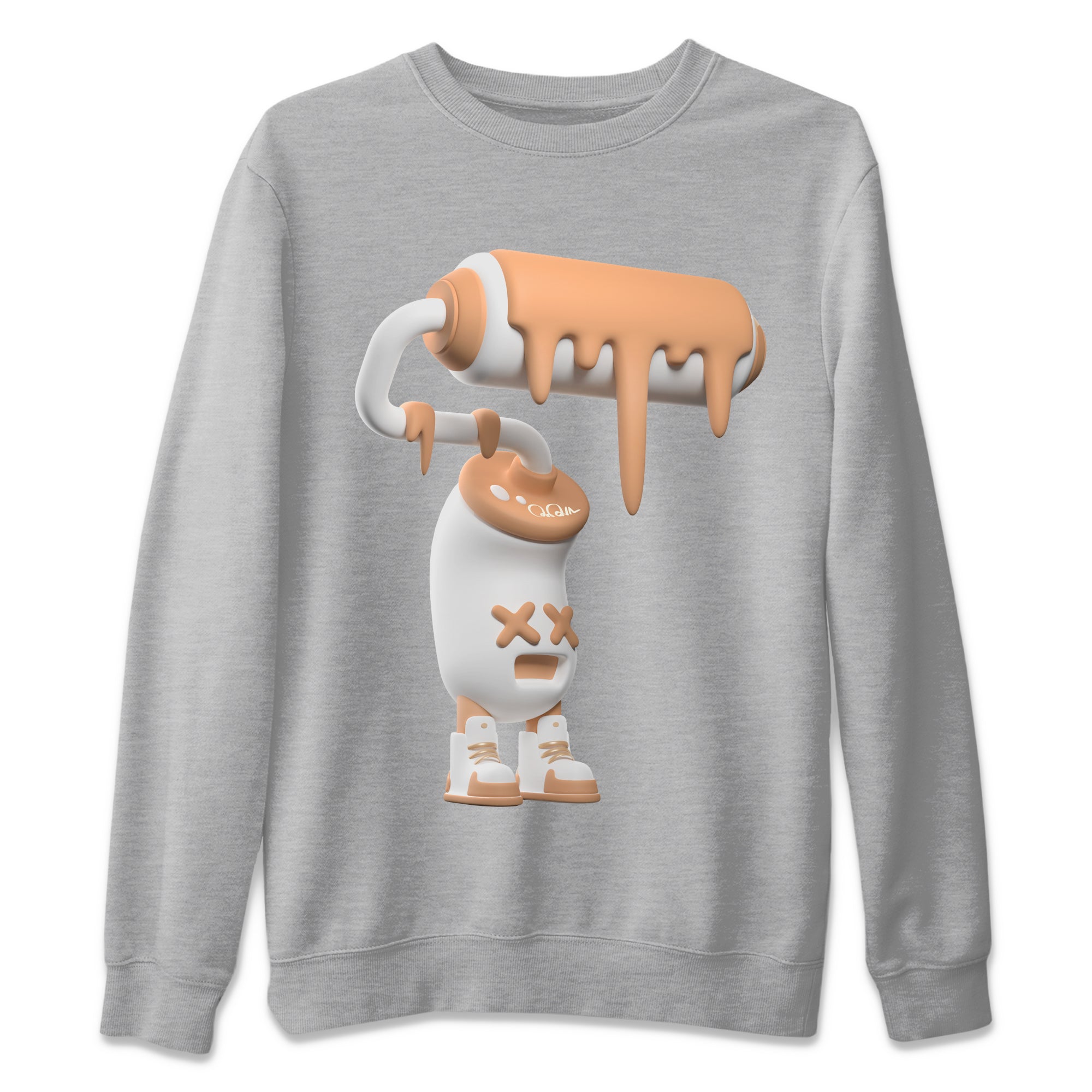 Air Jordan 1 Praline shirt to match jordans 3D Paint Roller Streetwear Sneaker Shirt AJ1Praline Drip Gear Zone Sneaker Matching Clothing Unisex Heather Grey 2 T-Shirt