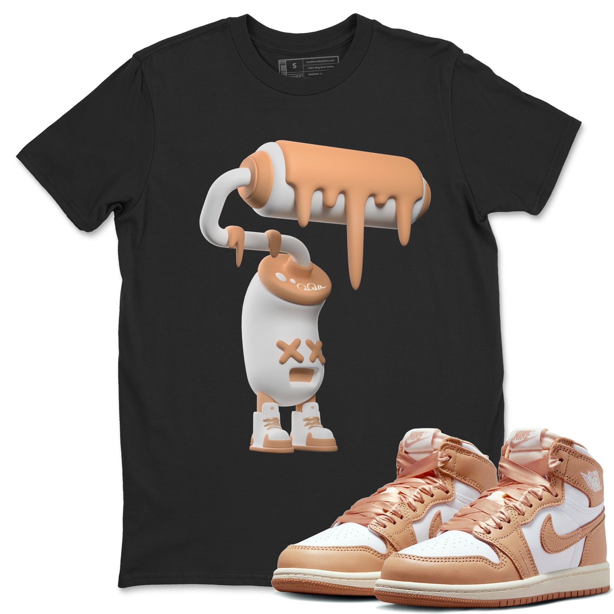 Air Jordan 1 Praline shirt to match jordans 3D Paint Roller Streetwear Sneaker Shirt AJ1Praline Drip Gear Zone Sneaker Matching Clothing Unisex Black 1 T-Shirt