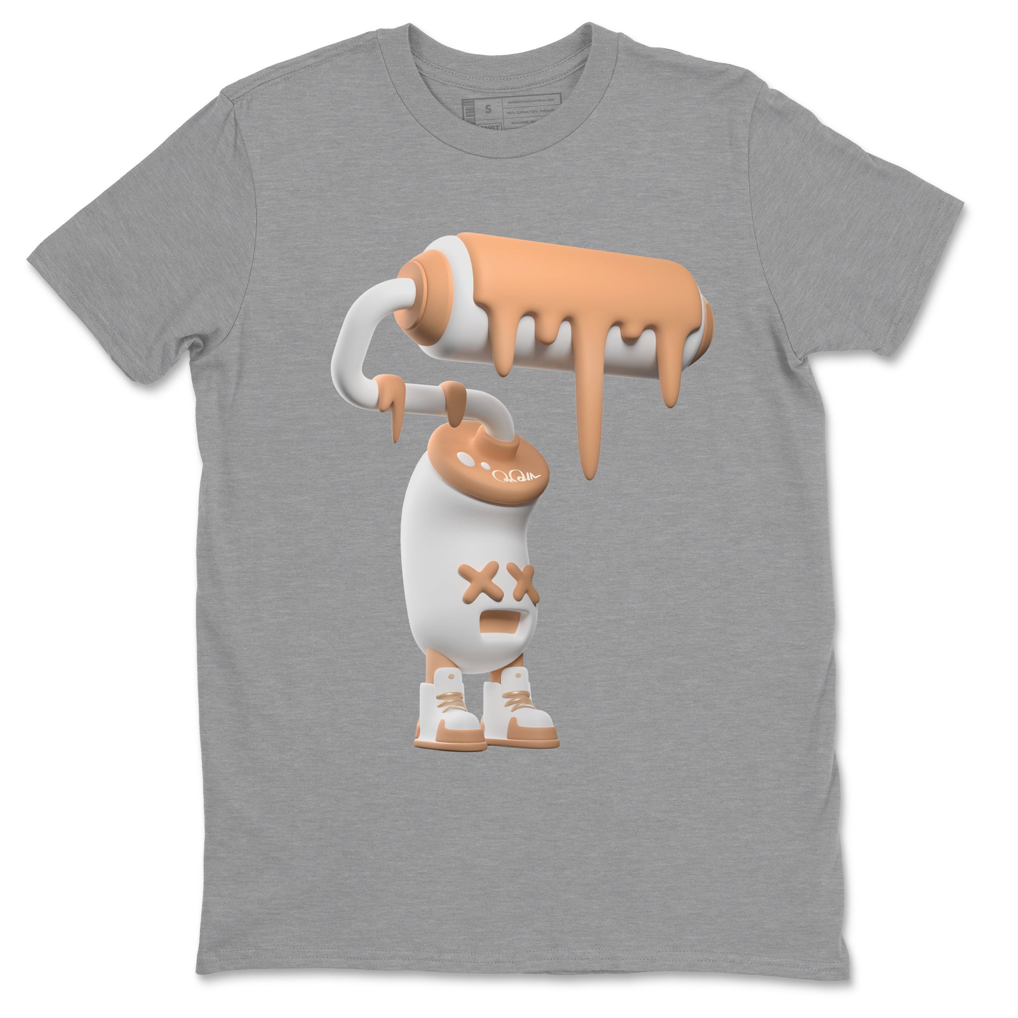 Air Jordan 1 Praline shirt to match jordans 3D Paint Roller Streetwear Sneaker Shirt AJ1Praline Drip Gear Zone Sneaker Matching Clothing Unisex Heather Grey 2 T-Shirt