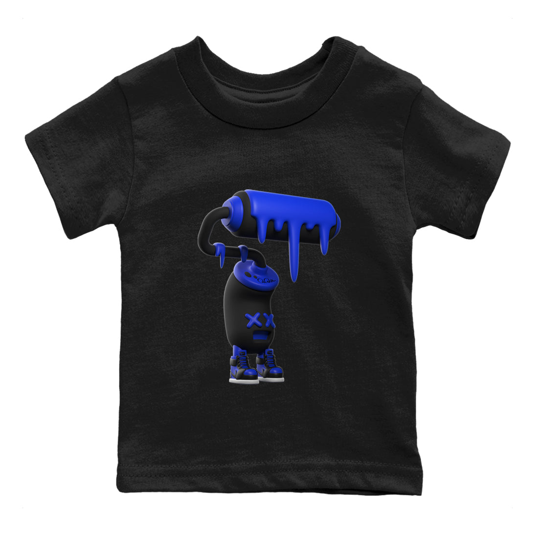 Air Jordan 1 Royal Reimagined shirt to match jordans 3D Paint Roller sneaker tees AJ1 OG HIGH Royal Reimagined Drip Gear Zone Kids Baby Toddler sneaker shirts Black 2 T-Shirt