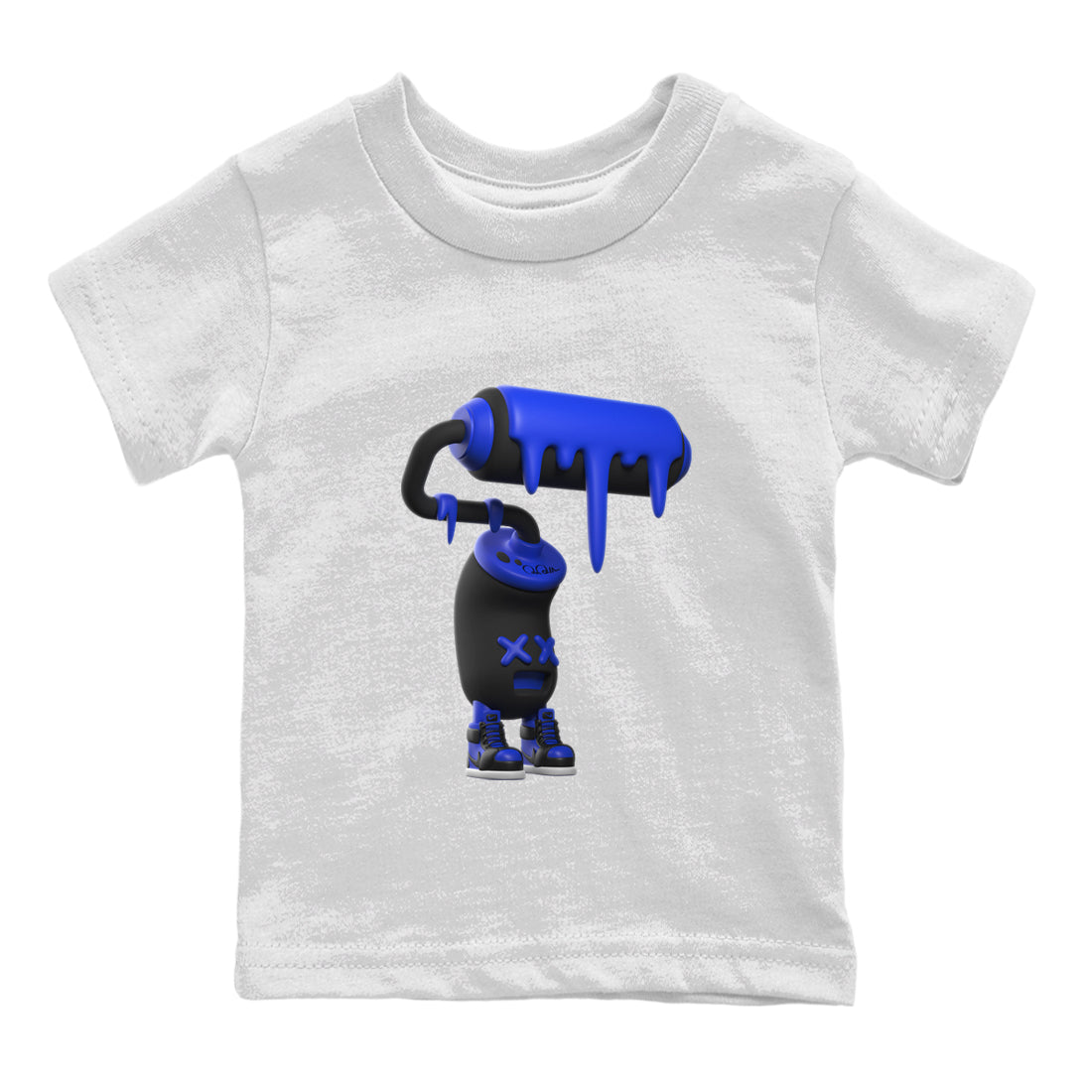 Air Jordan 1 Royal Reimagined shirt to match jordans 3D Paint Roller sneaker tees AJ1 OG HIGH Royal Reimagined Drip Gear Zone Kids Baby Toddler sneaker shirts White 2 T-Shirt