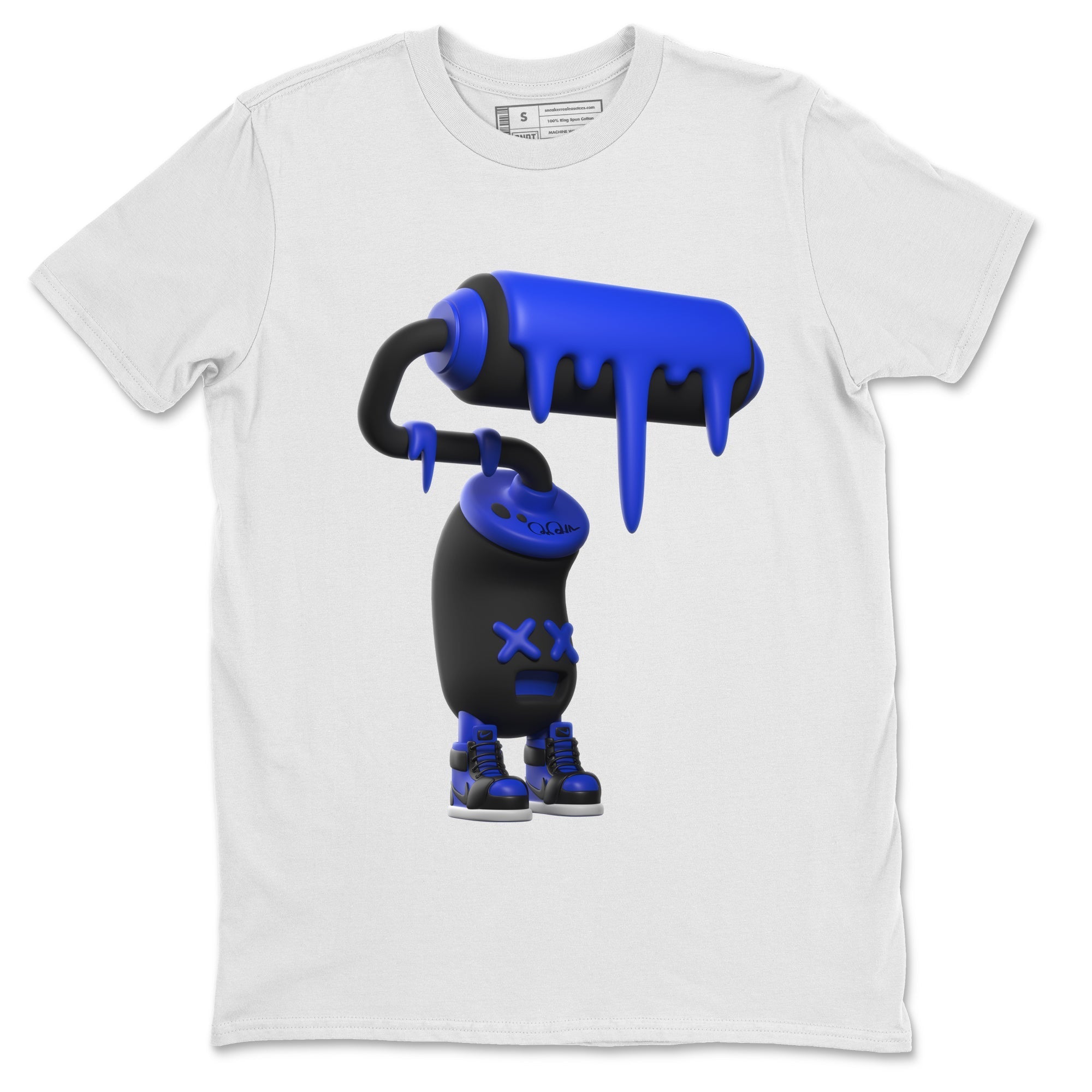 Air Jordan 1 Royal Reimagined shirt to match jordans 3D Paint Roller sneaker tees AJ1 OG HIGH Royal Reimagined Drip Gear Zone Unisex Sneaker Tees and Sneaker Match T-Shirt White 2 T-Shirt