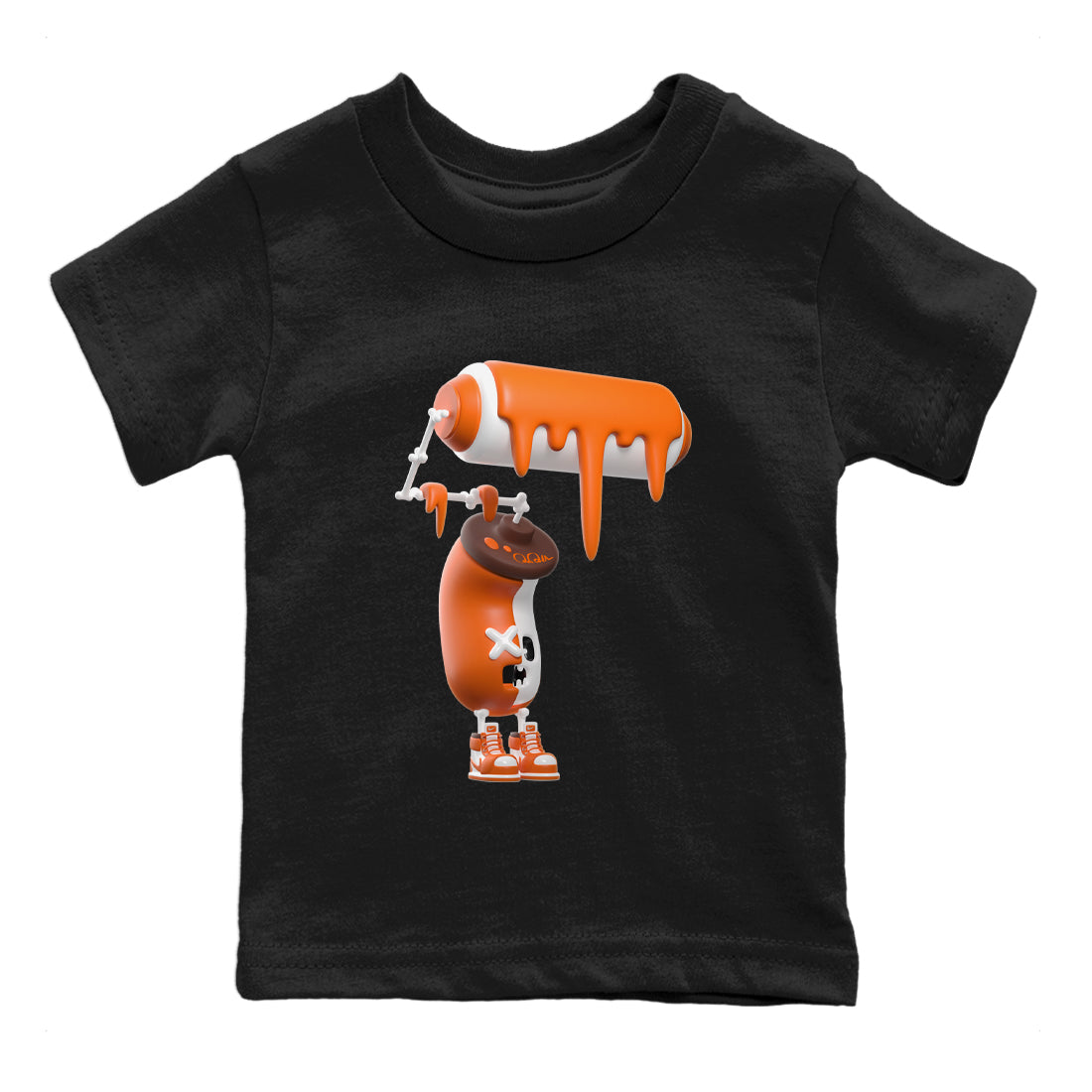 Air Jordan 1 Starfish shirt to match jordans 3D Paint Roller Streetwear Sneaker Shirt AJ1Starfish Drip Gear Zone Sneaker Matching Clothing Baby Toddler Black 2 T-Shirt Halloween Custumes