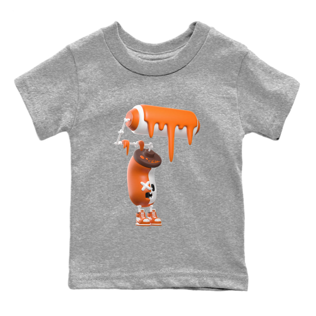 Air Jordan 1 Starfish shirt to match jordans 3D Paint Roller Streetwear Sneaker Shirt AJ1Starfish Drip Gear Zone Sneaker Matching Clothing Baby Toddler Heather Grey 2 T-Shirt Halloween Custumes