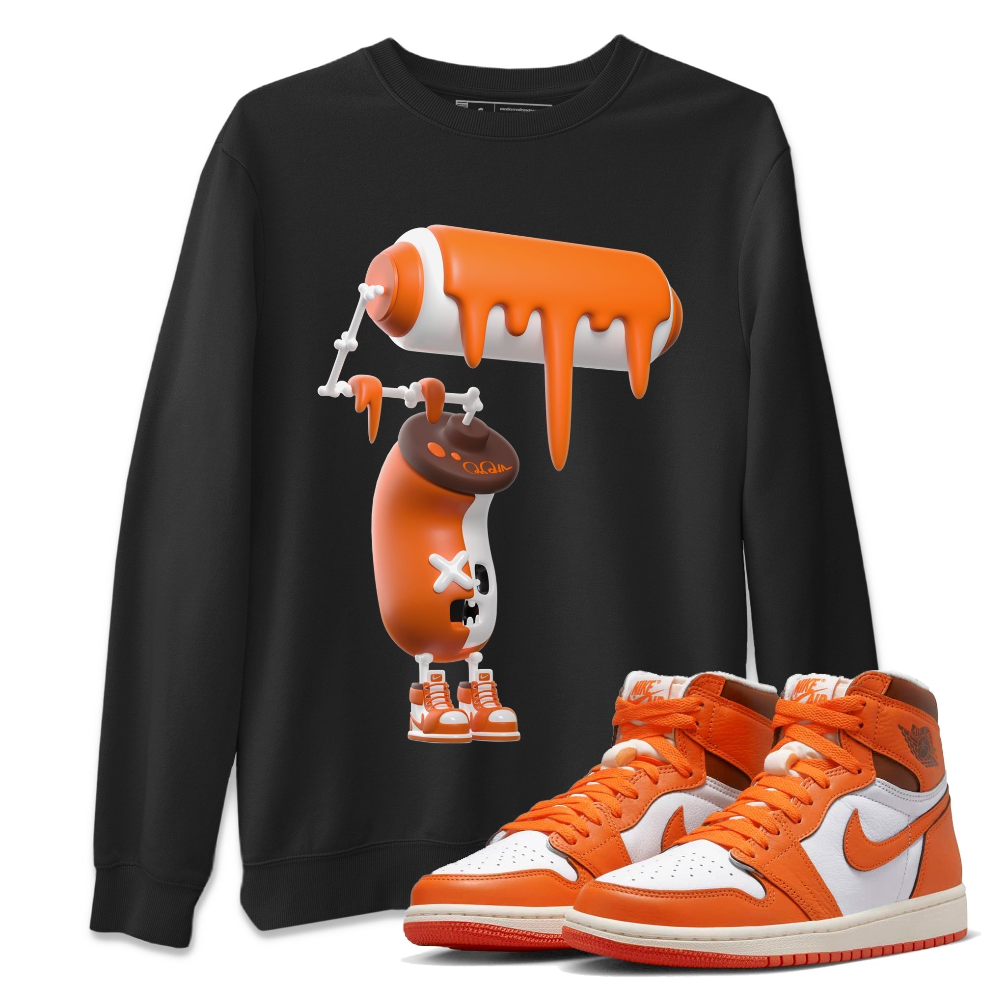 Air Jordan 1 Starfish shirt to match jordans 3D Paint Roller Streetwear Sneaker Shirt AJ1Starfish Drip Gear Zone Sneaker Matching Clothing Unisex Black 1 T-Shirt Halloween Custumes