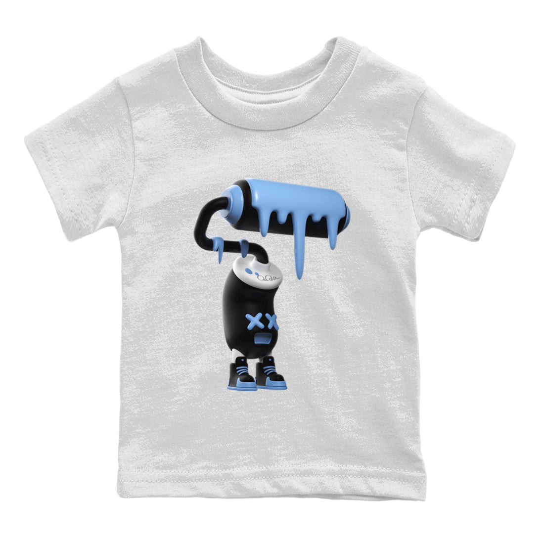 Air Jordan 1 Retro High OG UNC Toe Shirt to match Jordans 3D Paint Roller Streetwear Sneaker Shirt 1s UNC Toe Drip Gear Zone Sneaker Matching Clothing Kids and Baby Tees White 2