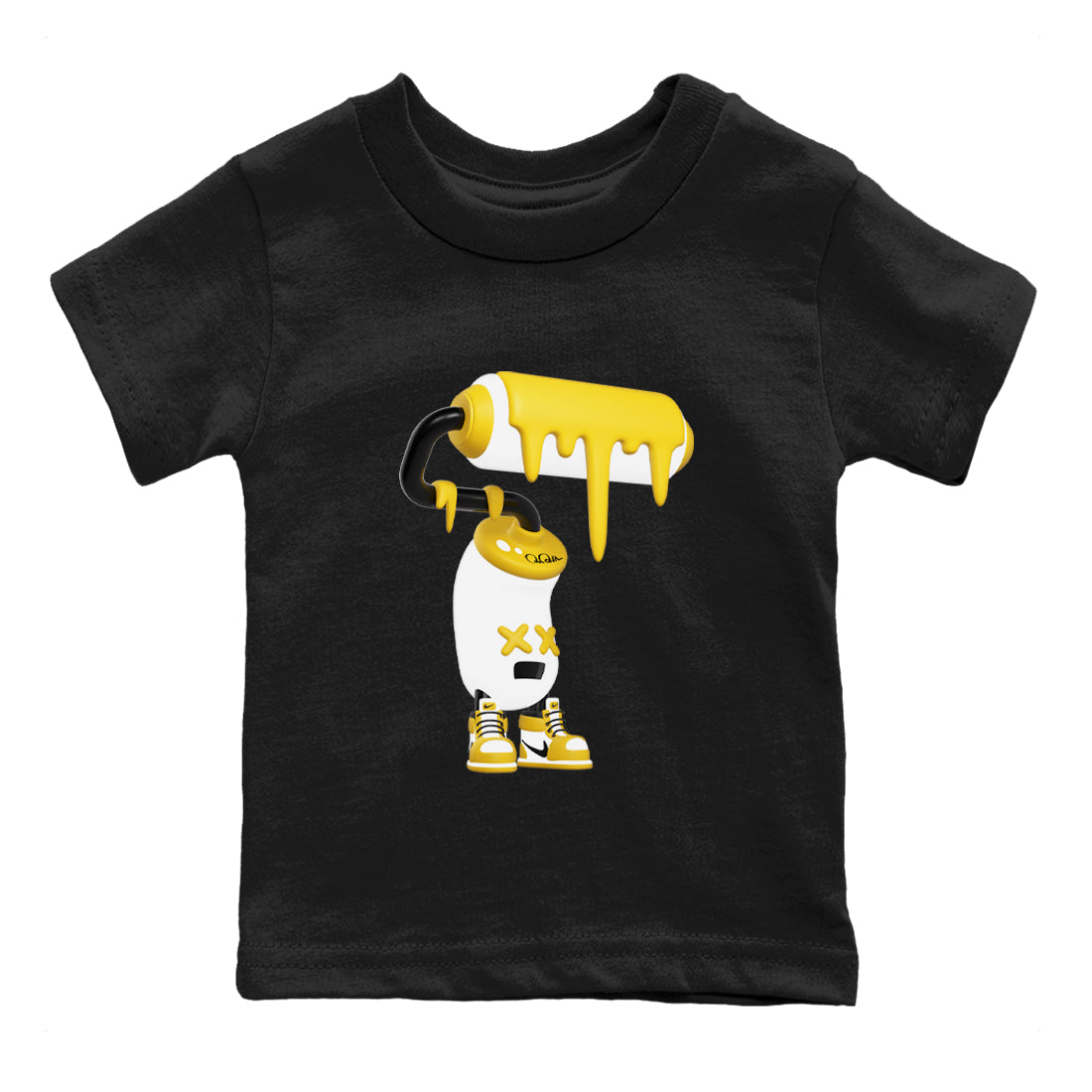 1s Yellow Ochre shirt to match jordans 3D Paint Roller sneaker tees streetwear brand Air Jordan 1 Yellow Ochre Drip Gear Zone Brand baby toddler Black 2 cotton Shirt