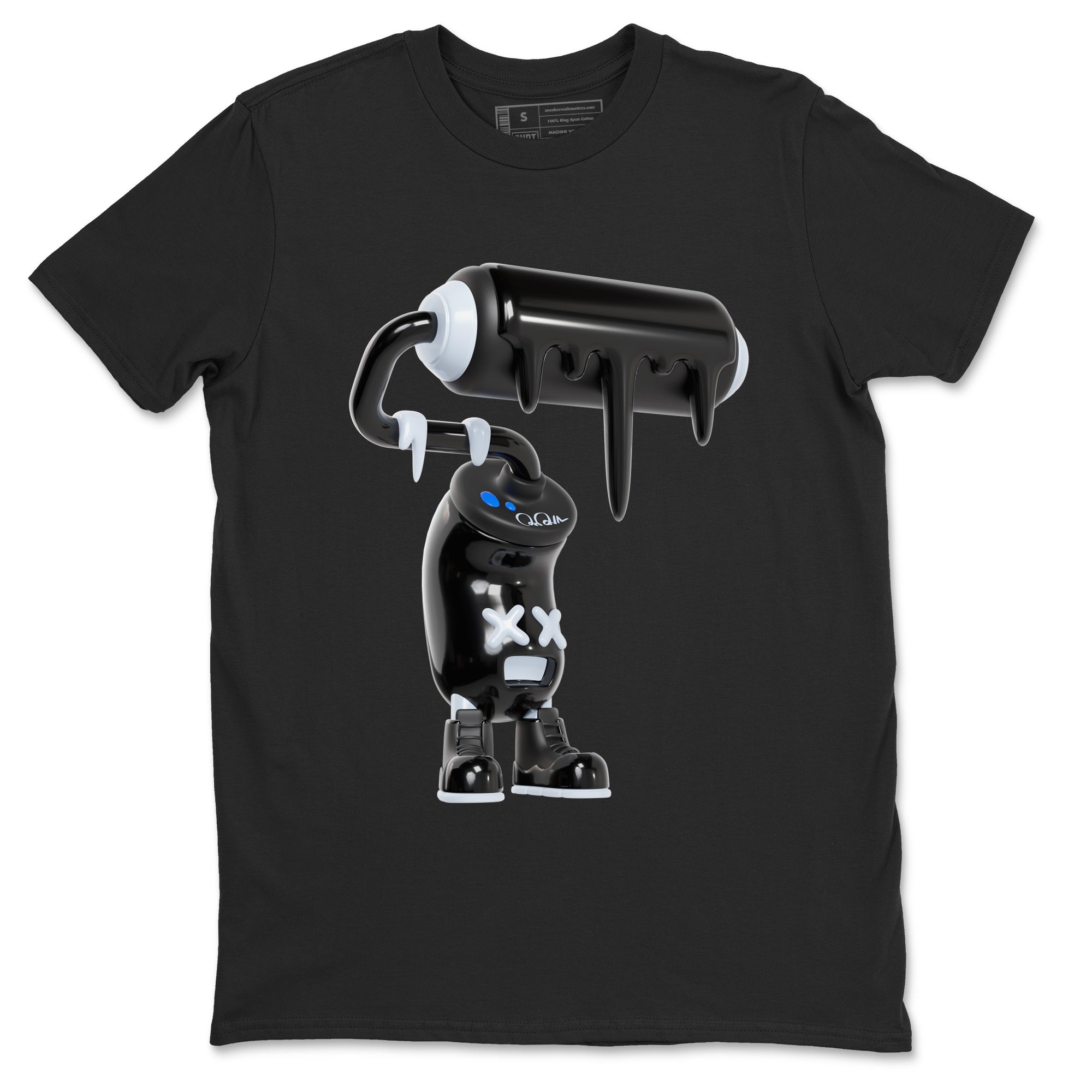 Air Jordan 11 Space shirt to match jordans 3D Paint Roller sneaker tees AJ11 Space Drip Gear Zone unisex cotton Black 2 crew neck shirt