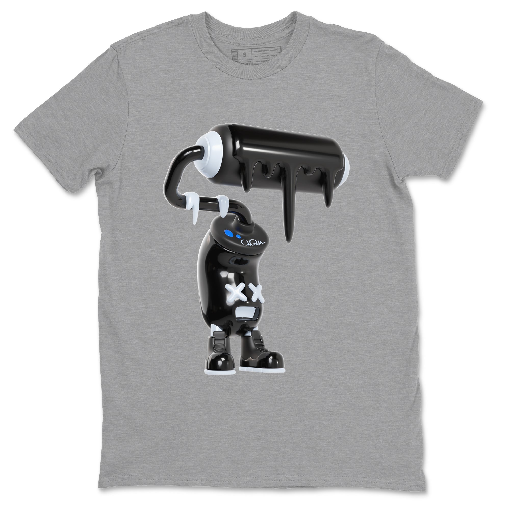 Air Jordan 11 Space shirt to match jordans 3D Paint Roller sneaker tees AJ11 Space Drip Gear Zone unisex cotton Heather Grey 2 crew neck shirt