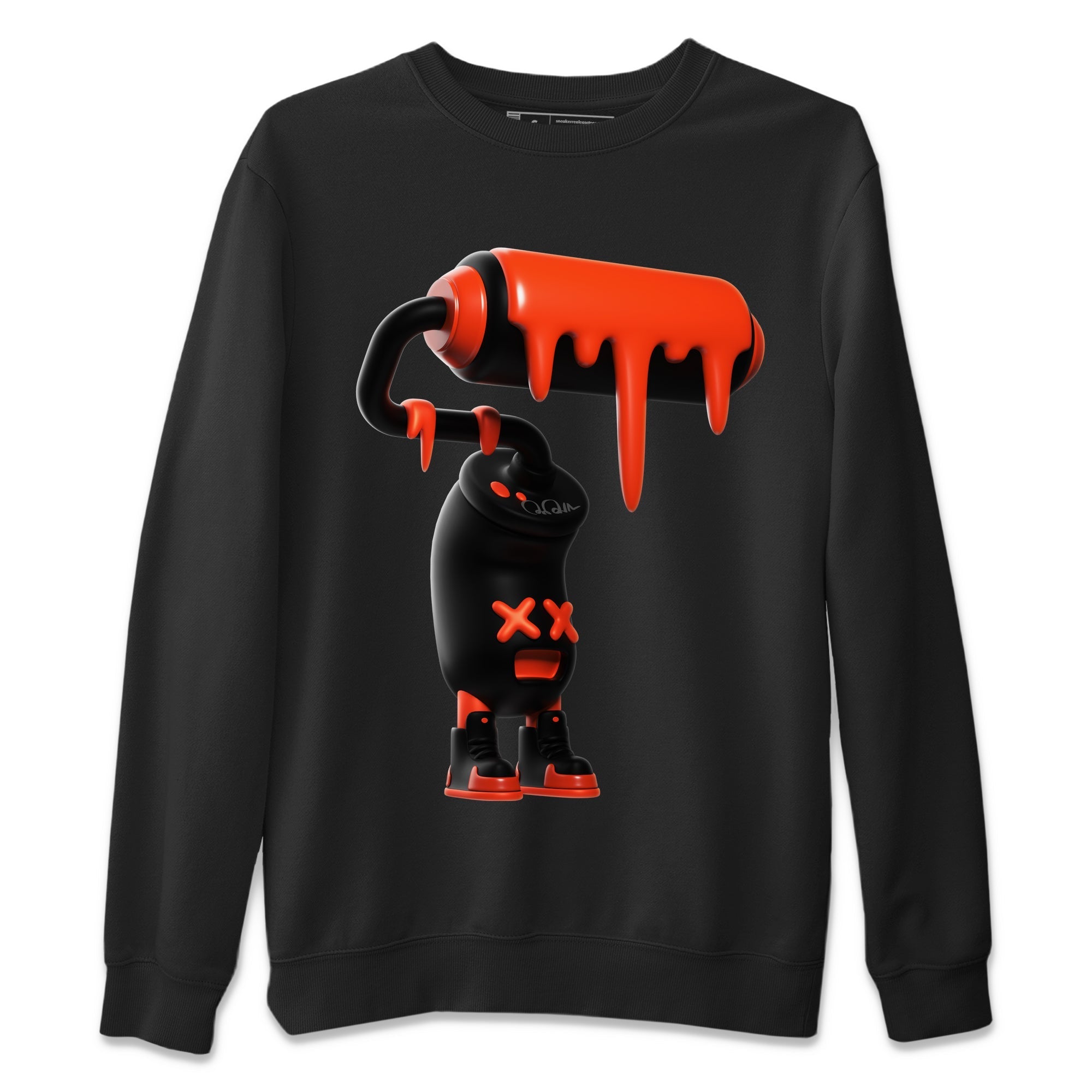 Air Jordan 12 Brilliant Orange Sneaker Match Tees 3D Paint Roller Streetwear Sneaker Shirt AJ12 Brilliant Orange Sneaker Release Tees Unisex Shirts Black 2