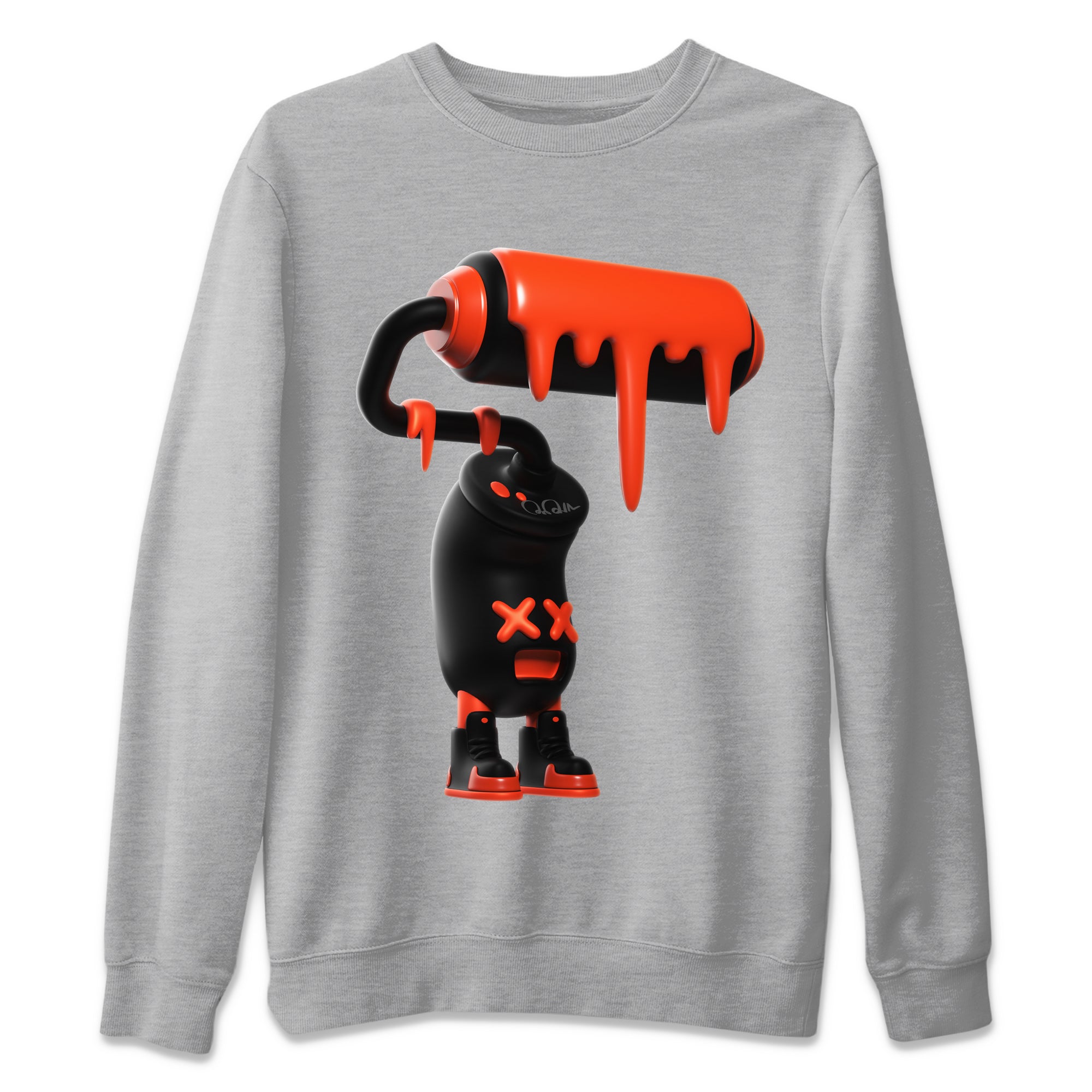 Air Jordan 12 Brilliant Orange Sneaker Match Tees 3D Paint Roller Streetwear Sneaker Shirt AJ12 Brilliant Orange Sneaker Release Tees Unisex Shirts Heather Grey 2