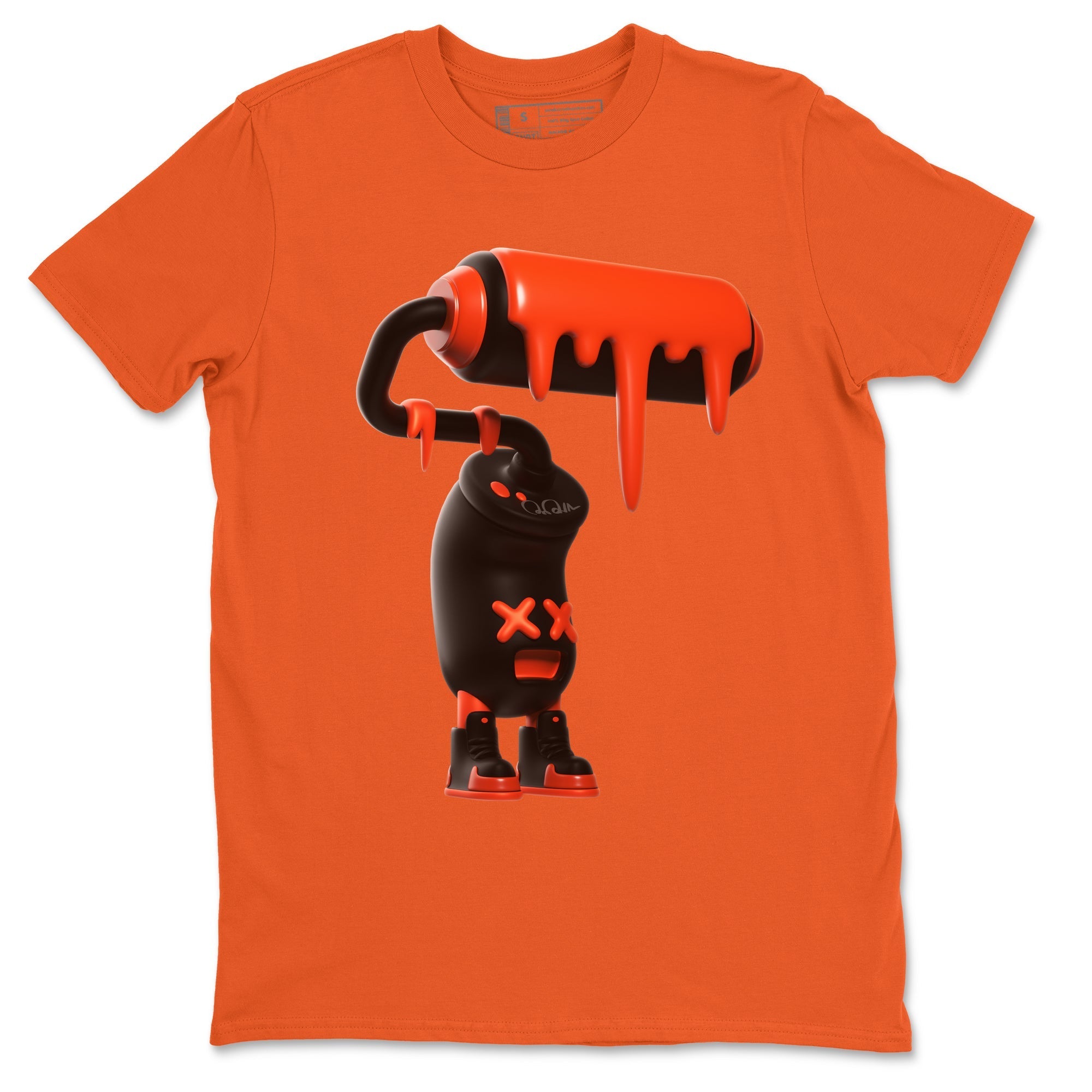 Air Jordan 12 Brilliant Orange Sneaker Match Tees 3D Paint Roller Streetwear Sneaker Shirt AJ12 Brilliant Orange Sneaker Release Tees Unisex Shirts Orange 2