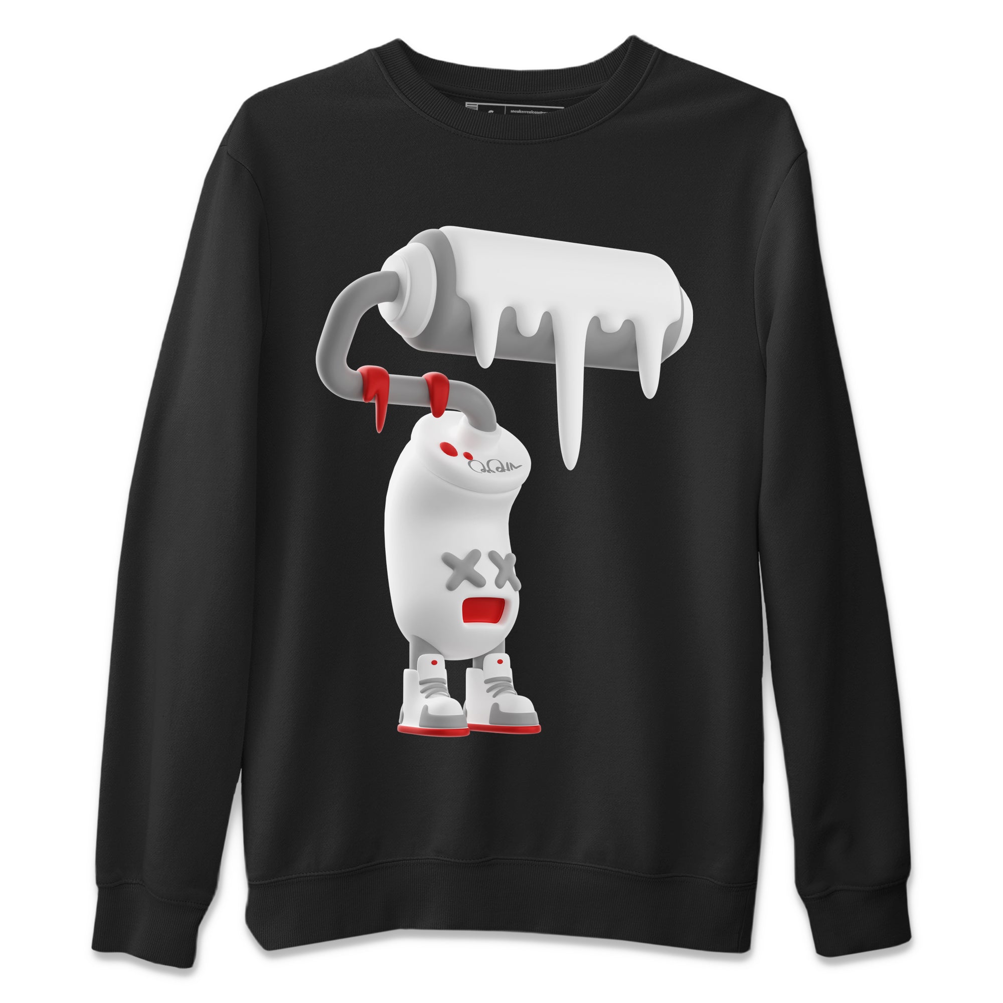 Air Jordan 13 Wolf Grey Sneaker Match Tees 3D Paint Roller Streetwear Sneaker Shirt AJ13 Wolf Grey Sneaker Release Tees Unisex Shirts Black 2