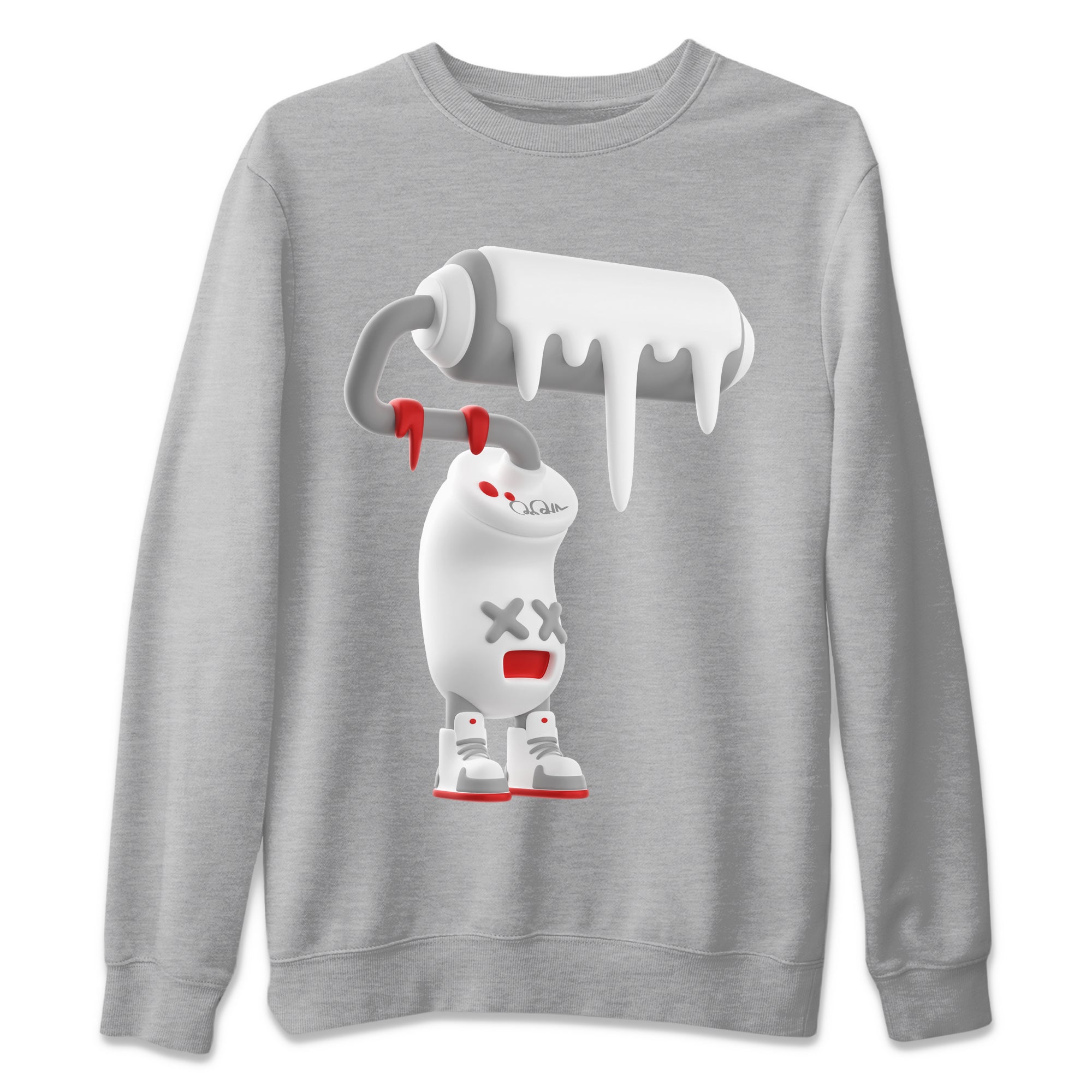 Air Jordan 13 Wolf Grey Sneaker Match Tees 3D Paint Roller Streetwear Sneaker Shirt AJ13 Wolf Grey Sneaker Release Tees Unisex Shirts Heather Grey 2