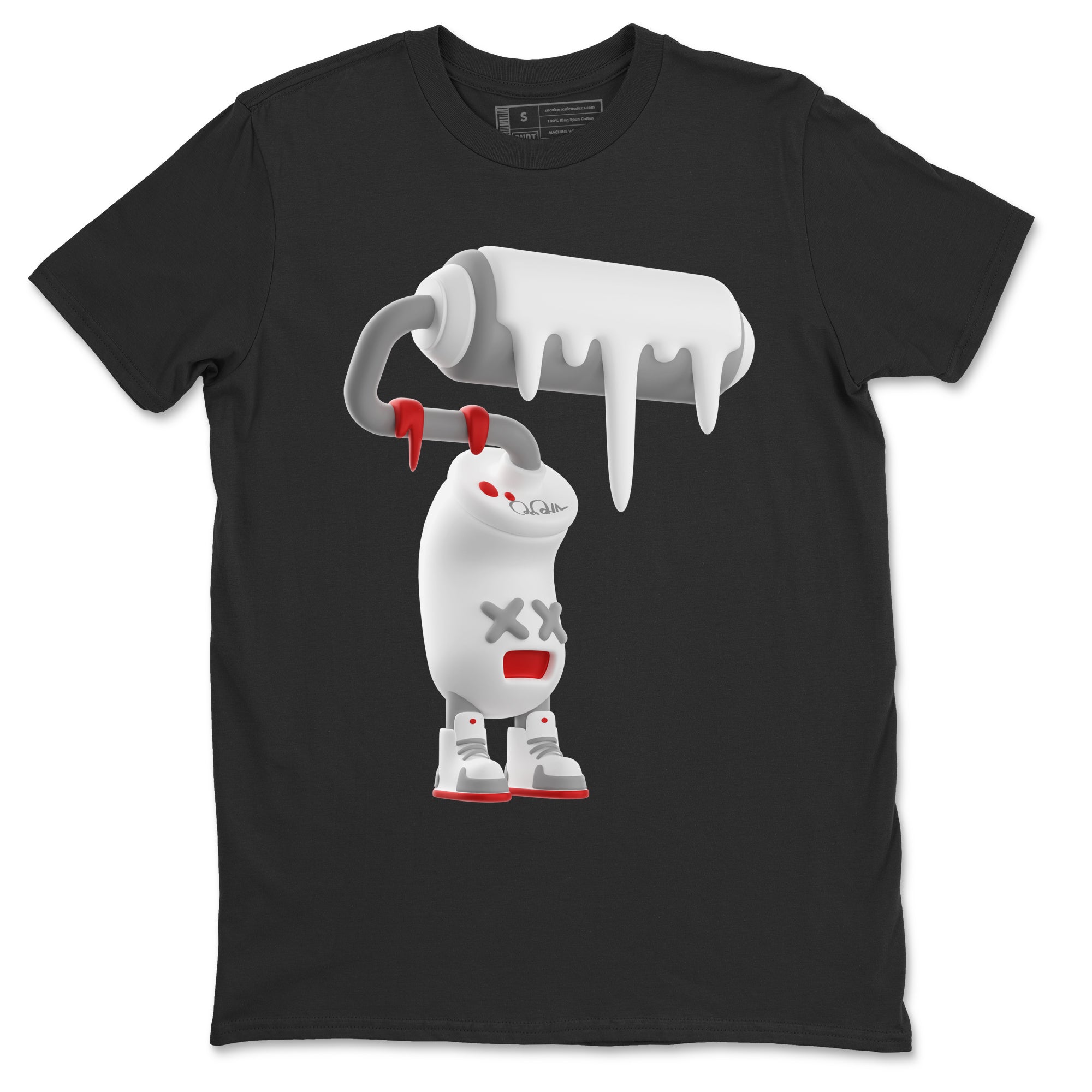 Air Jordan 13 Wolf Grey Sneaker Match Tees 3D Paint Roller Streetwear Sneaker Shirt AJ13 Wolf Grey Sneaker Release Tees Unisex Shirts Black 2